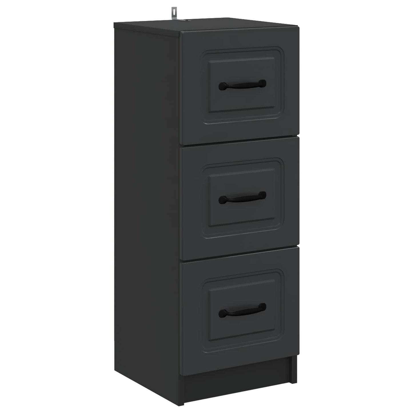 vidaXL Ντουλάπι με Συρτάρια Μαύρο 33 x 34,5 x 87 εκ.