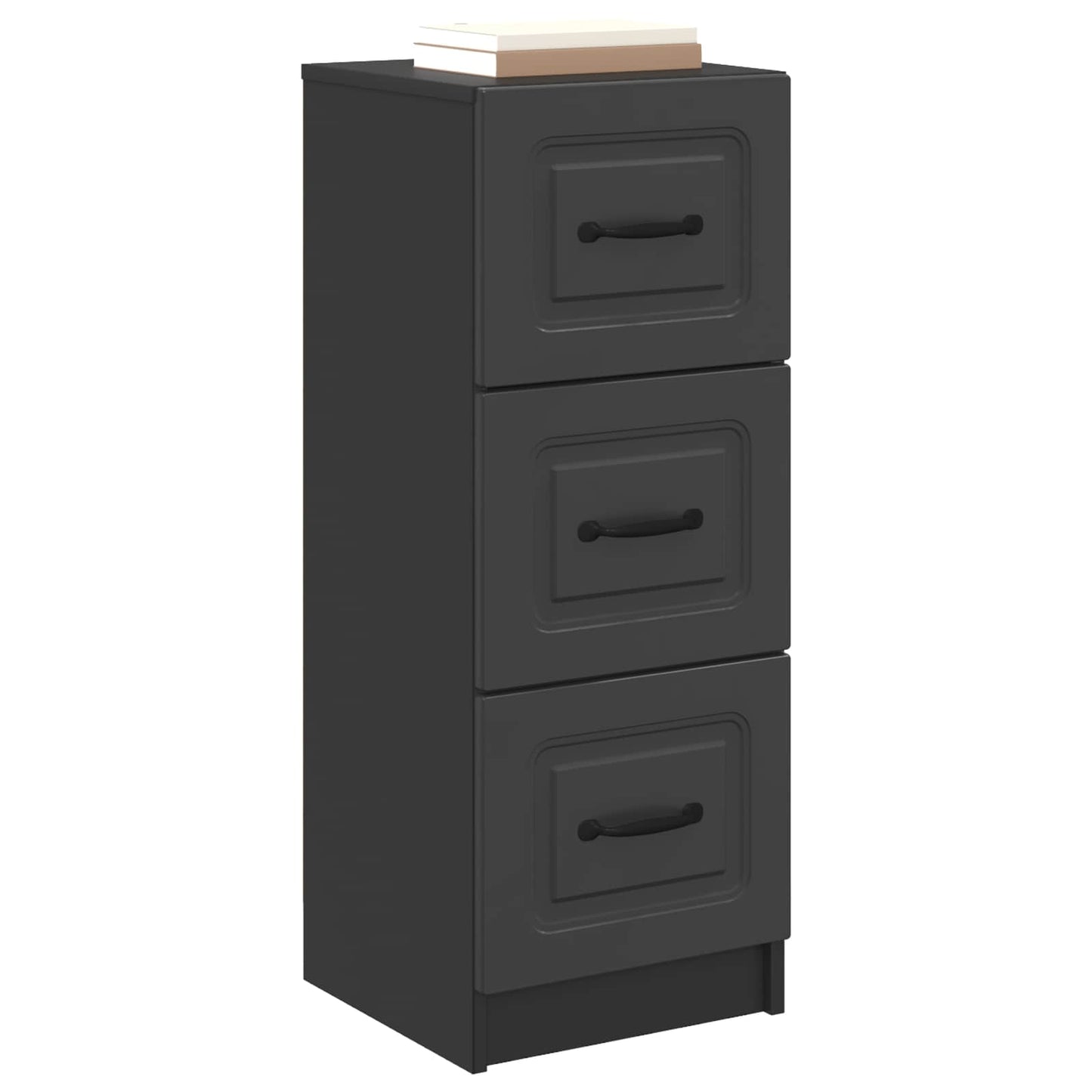 vidaXL Ντουλάπι με Συρτάρια Μαύρο 33 x 34,5 x 87 εκ.