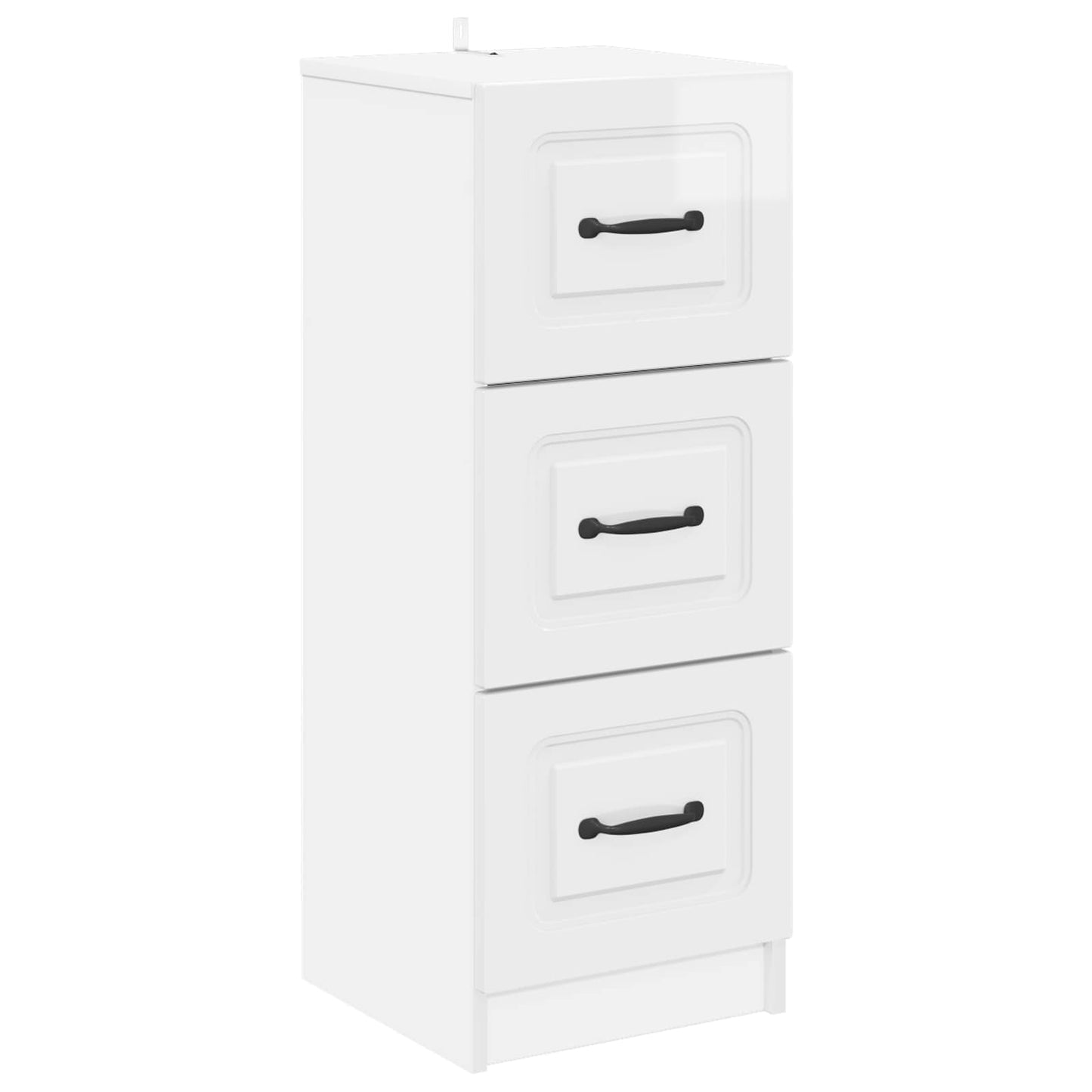 vidaXL Ντουλάπι με Συρτάρια Γυαλιστερό Λευκό 33 x 34,5 x 87 εκ.