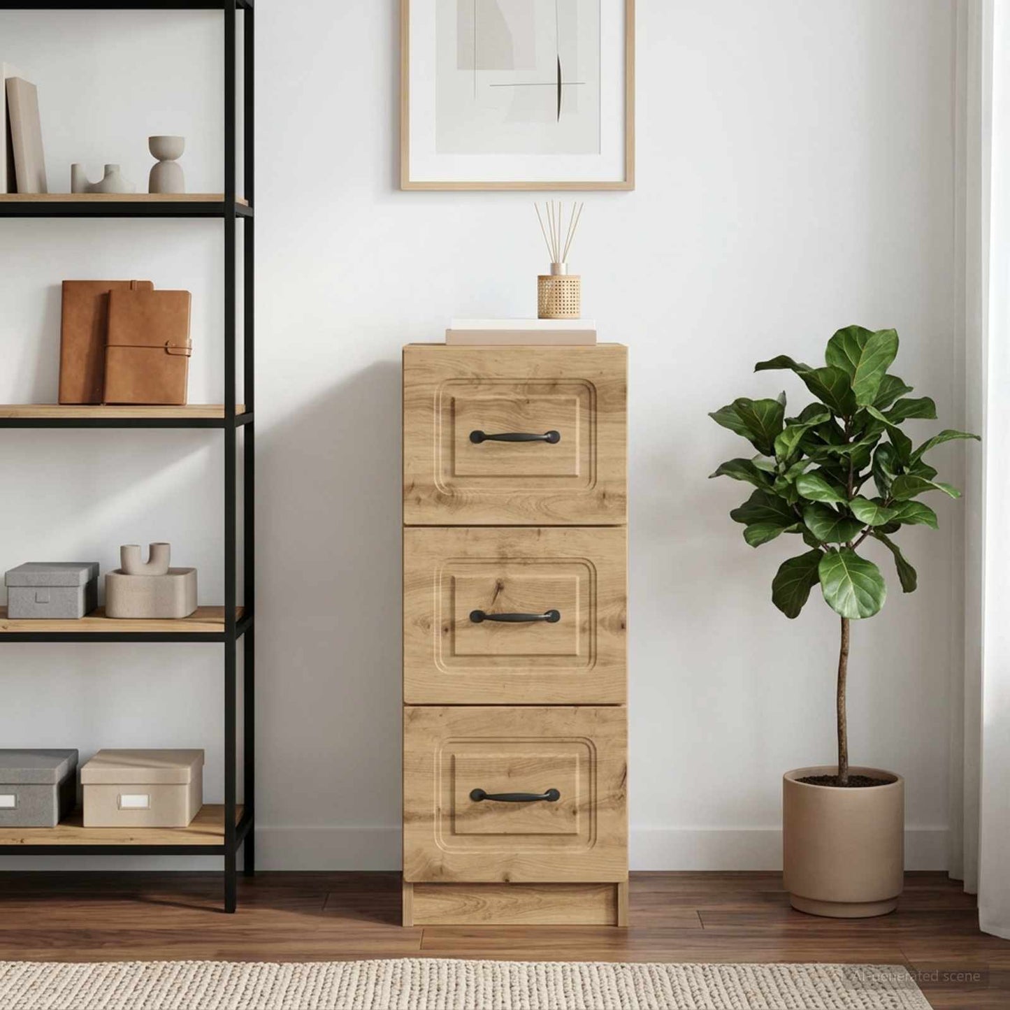 vidaXL Ντουλάπι με Συρτάρια 33 x 34,5 x 87 εκ. Επεξεργασμένο Ξύλο