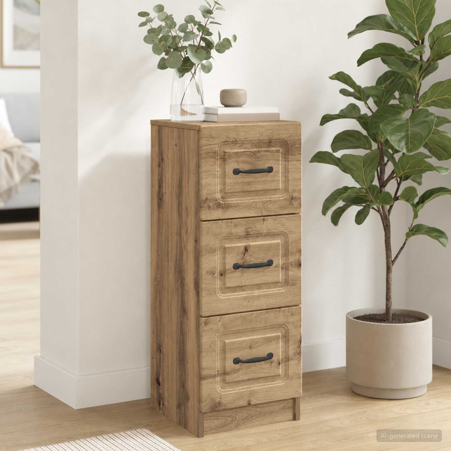 vidaXL Ντουλάπι με Συρτάρια 33 x 34,5 x 87 εκ. Επεξεργασμένο Ξύλο