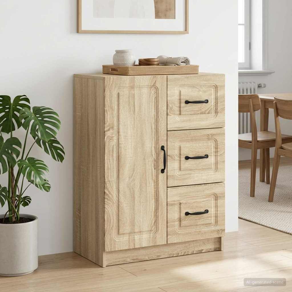 vidaXL Πλαϊνό γραφείο με συρτάρι Sonoma Δρυς 66 x 34,5 x 87 εκ.