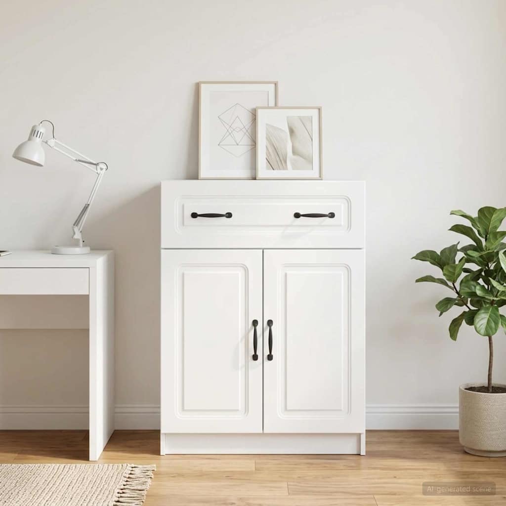 vidaXL Πλαϊνό γραφείο Λευκό 66 x 34,5 x 87 εκ. Επεξεργασμένο Ξύλο