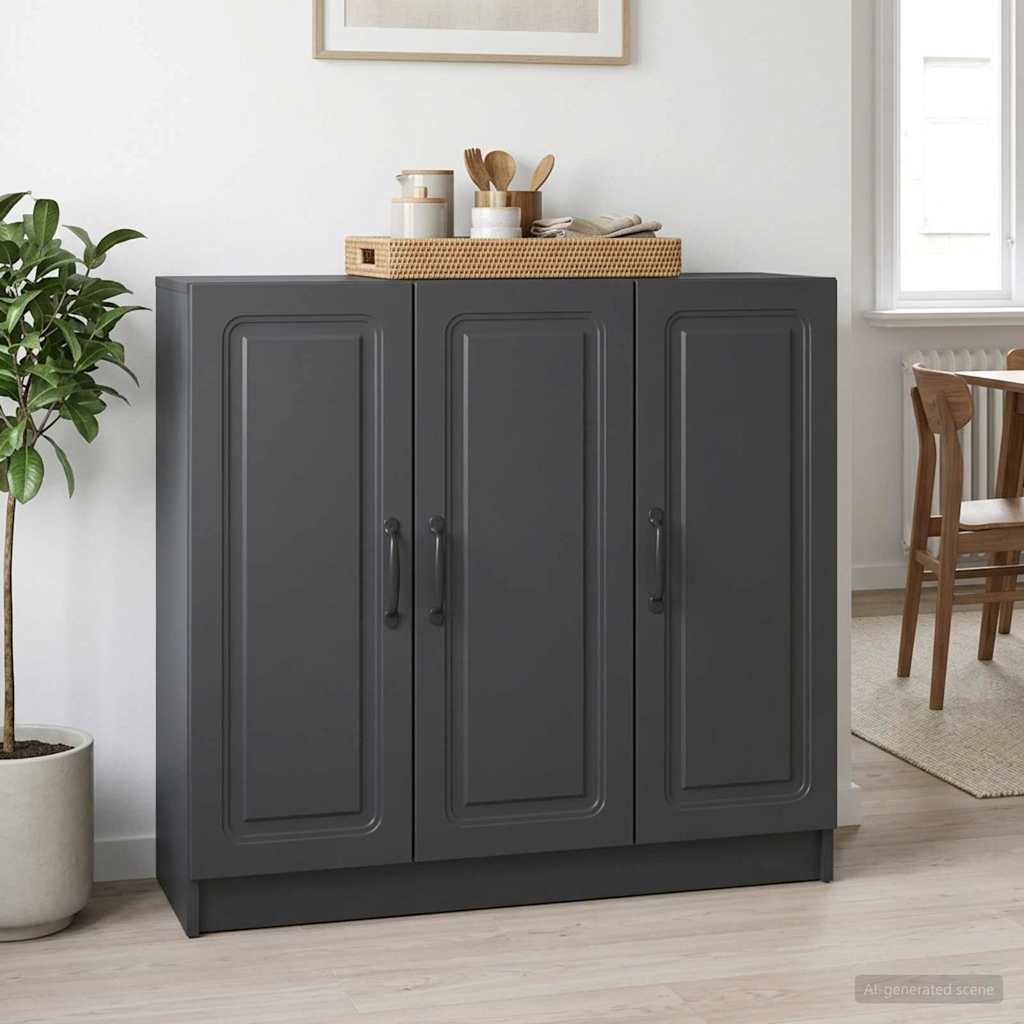 vidaXL Πλαϊνό γραφείο Μαύρο 89 x 34,5 x 77 εκ. Επεξεργασμένο Ξύλο