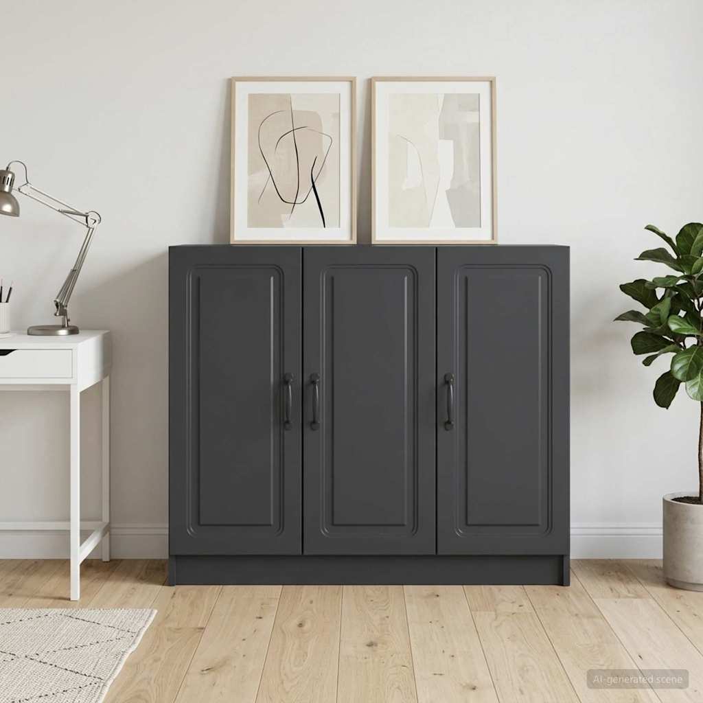 vidaXL Πλαϊνό γραφείο Μαύρο 89 x 34,5 x 77 εκ. Επεξεργασμένο Ξύλο