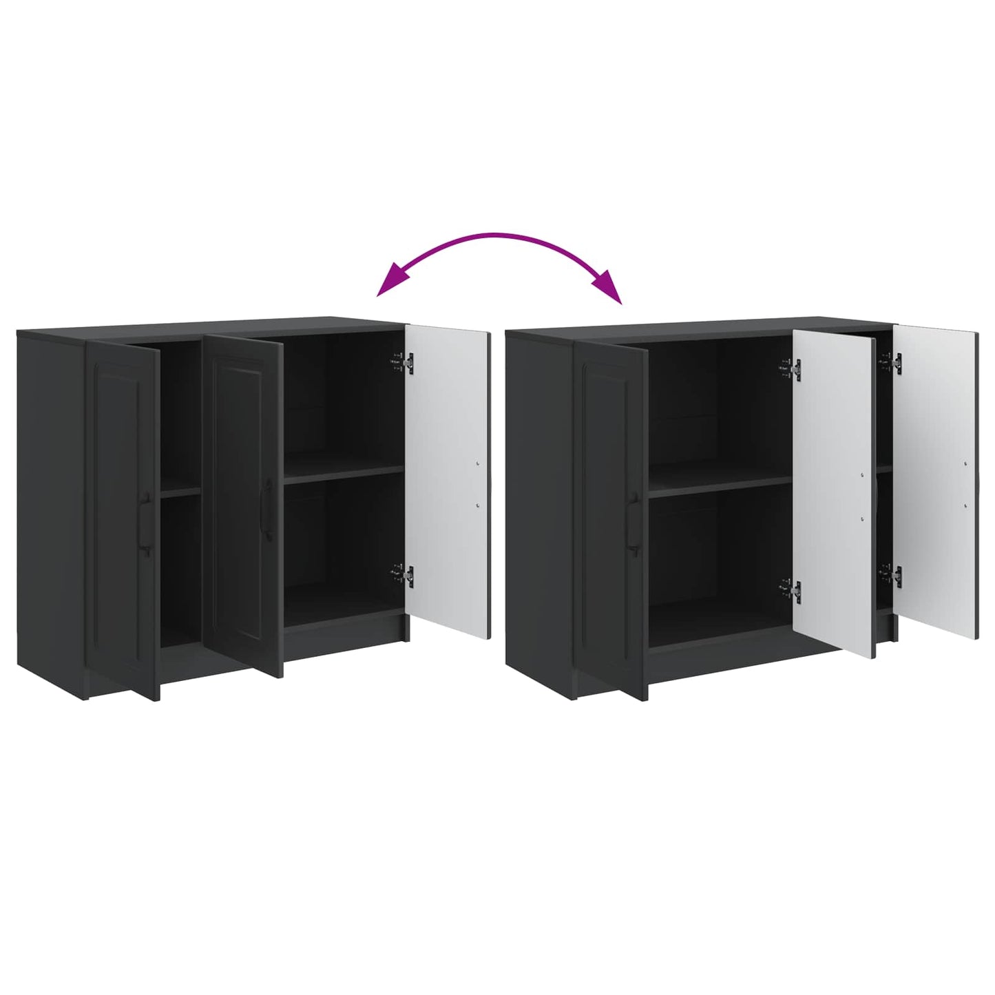 vidaXL Πλαϊνό γραφείο Μαύρο 89 x 34,5 x 77 εκ. Επεξεργασμένο Ξύλο