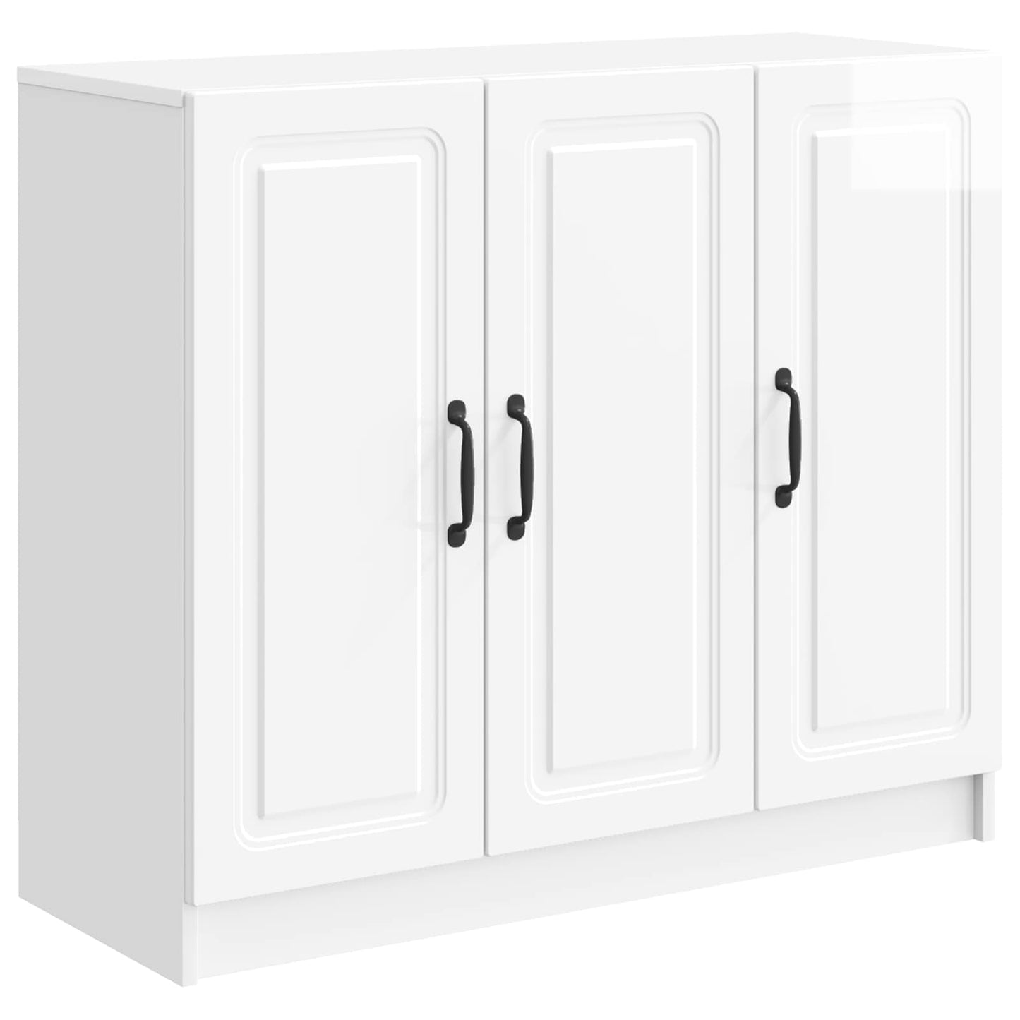 vidaXL Πλαϊνό γραφείο Γυαλιστερό Λευκό 89 x 34,5 x 77 εκ.