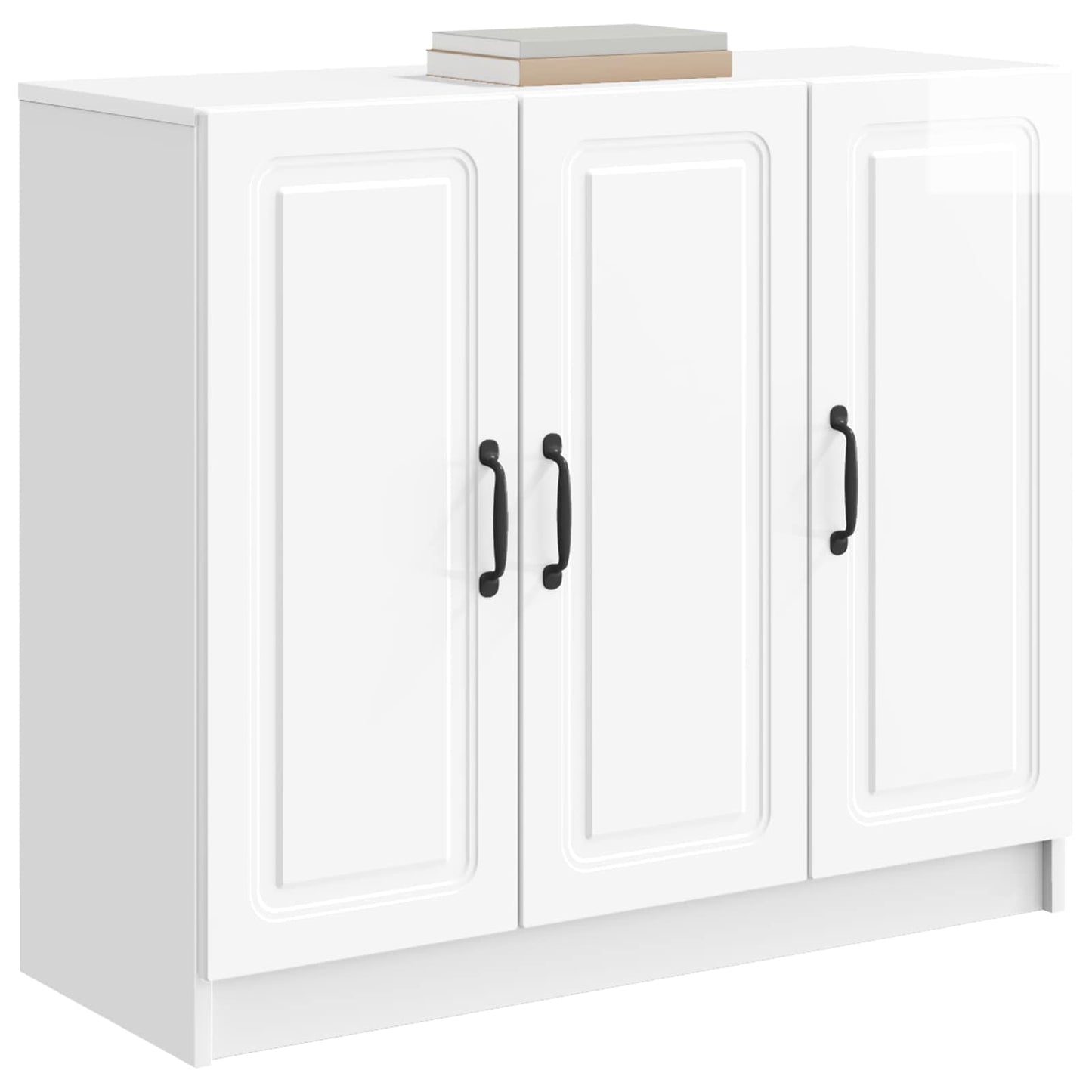 vidaXL Πλαϊνό γραφείο Γυαλιστερό Λευκό 89 x 34,5 x 77 εκ.