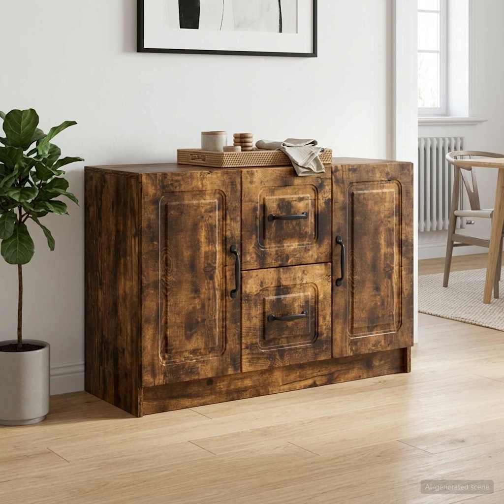 vidaXL Πλαϊνό γραφείο Καπνισμένο Ξύλο Δρυός 89 x 34,5 x 57 εκ.