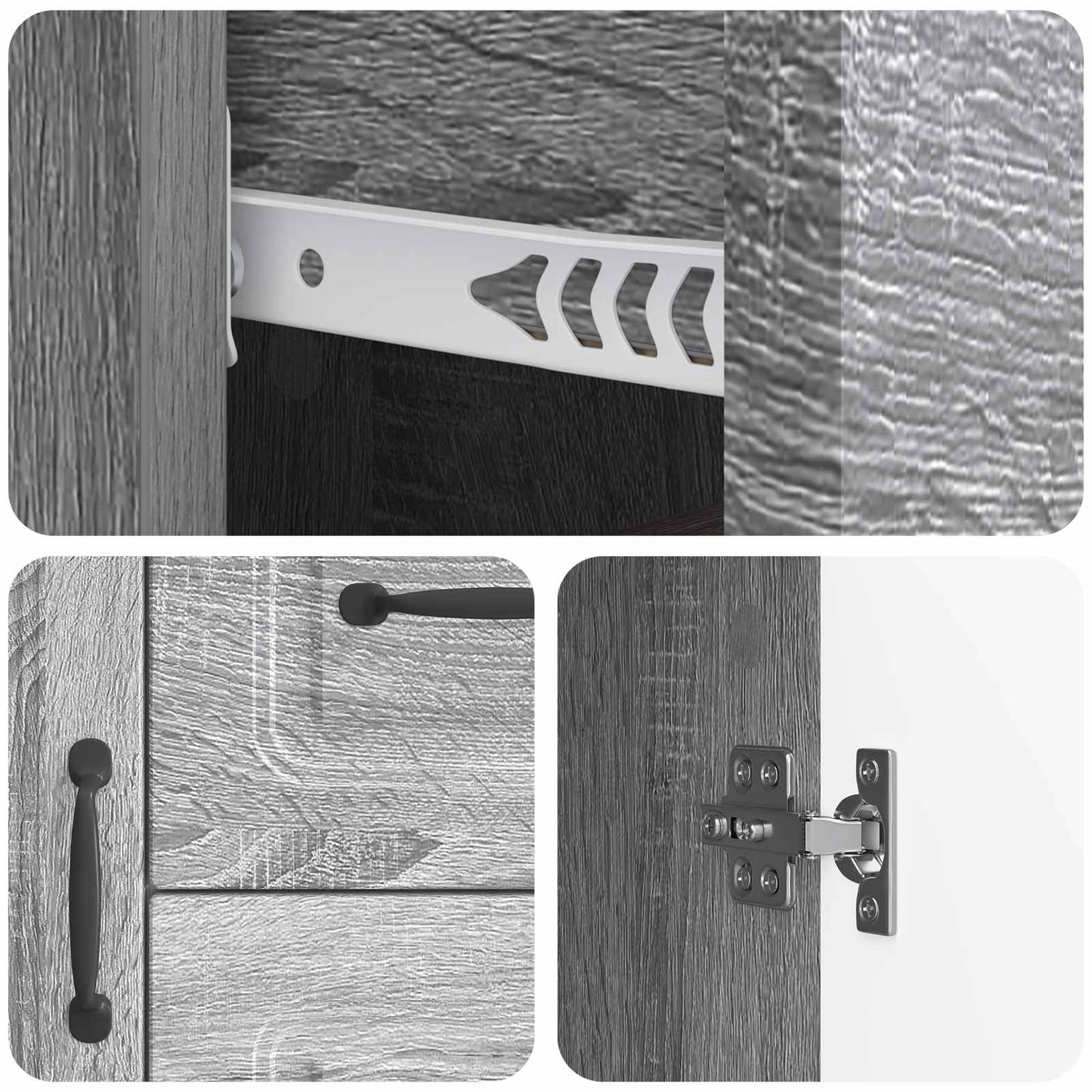 vidaXL Πλαϊνό γραφείο με συρτάρι Γκρι Sonoma 89 x 34,5 x 57 εκ.