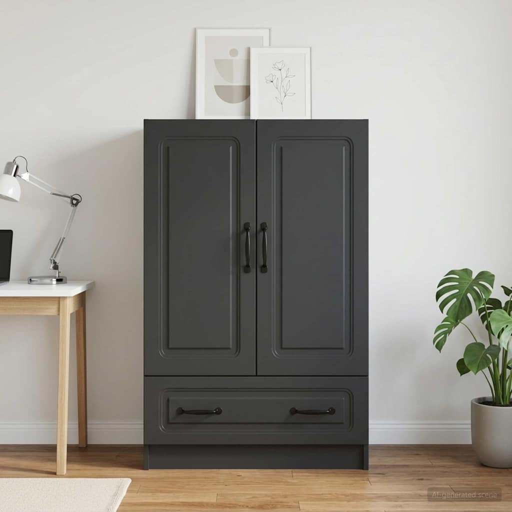 vidaXL Πλαϊνό γραφείο Μαύρο 66 x 34,5 x 92 εκ. Επεξεργασμένο Ξύλο