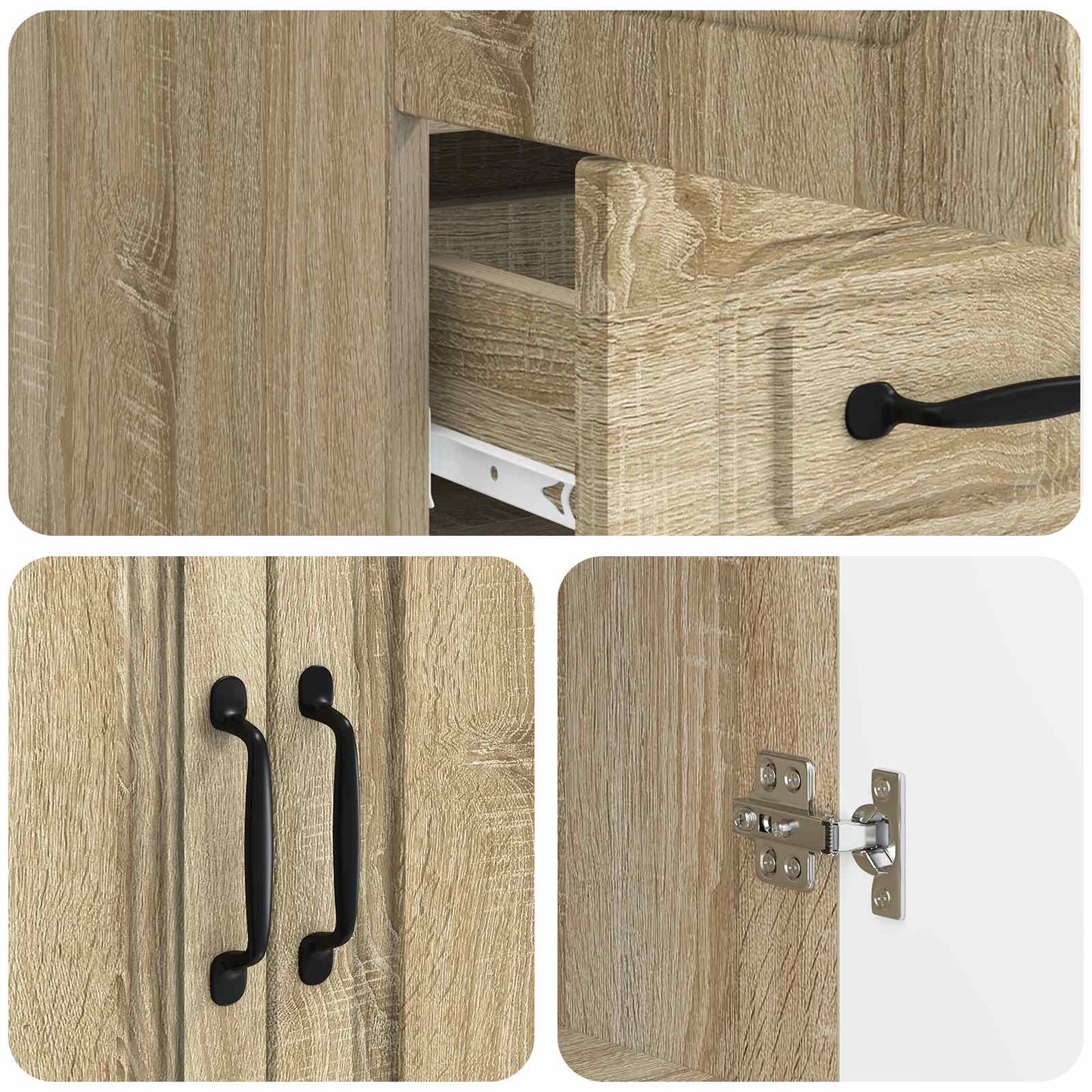 vidaXL Πλαϊνό γραφείο με συρτάρι Sonoma Δρυς 66 x 34,5 x 92 εκ.