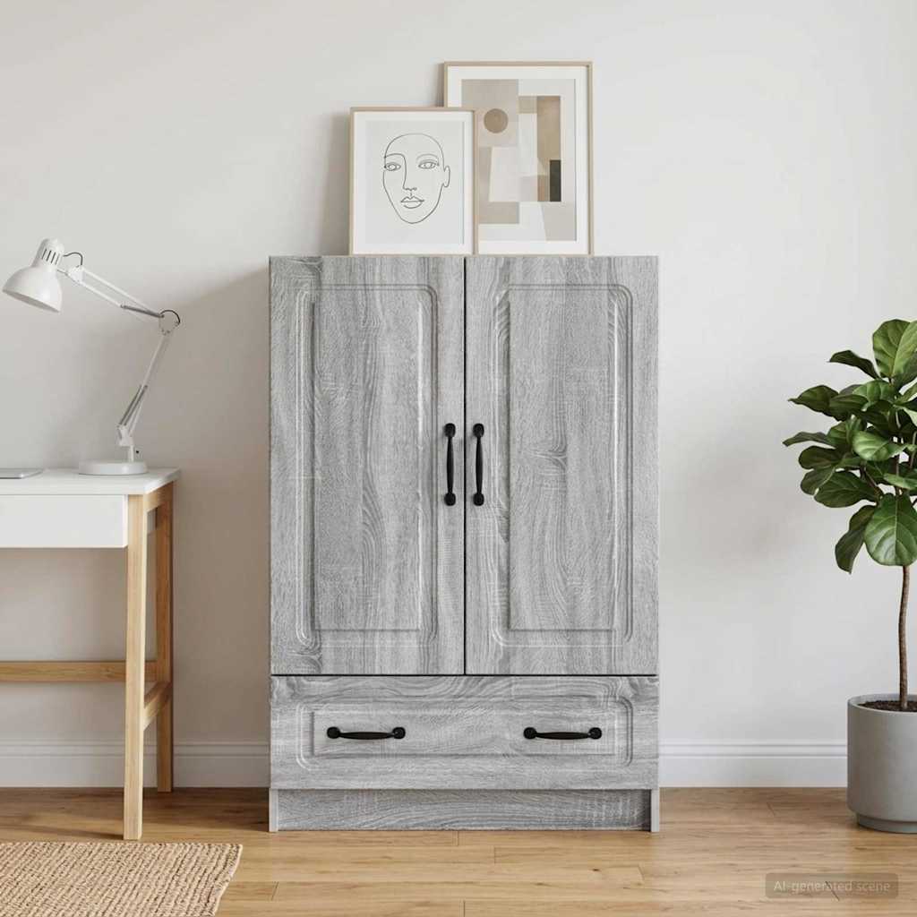 vidaXL Πλαϊνό γραφείο με συρτάρι Γκρι Sonoma 66 x 34,5 x 92 εκ.