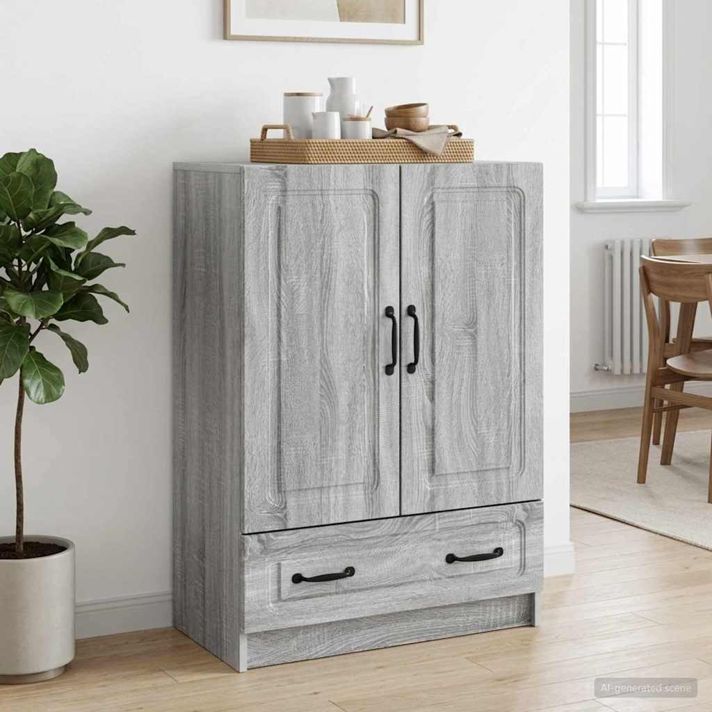 vidaXL Πλαϊνό γραφείο με συρτάρι Γκρι Sonoma 66 x 34,5 x 92 εκ.