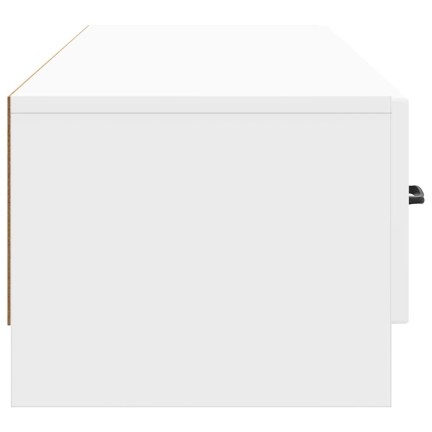 vidaXL Ντουλάπι TV με συρτάρι Γυαλιστερό Λευκό 147 x 34,5 x 27 εκ