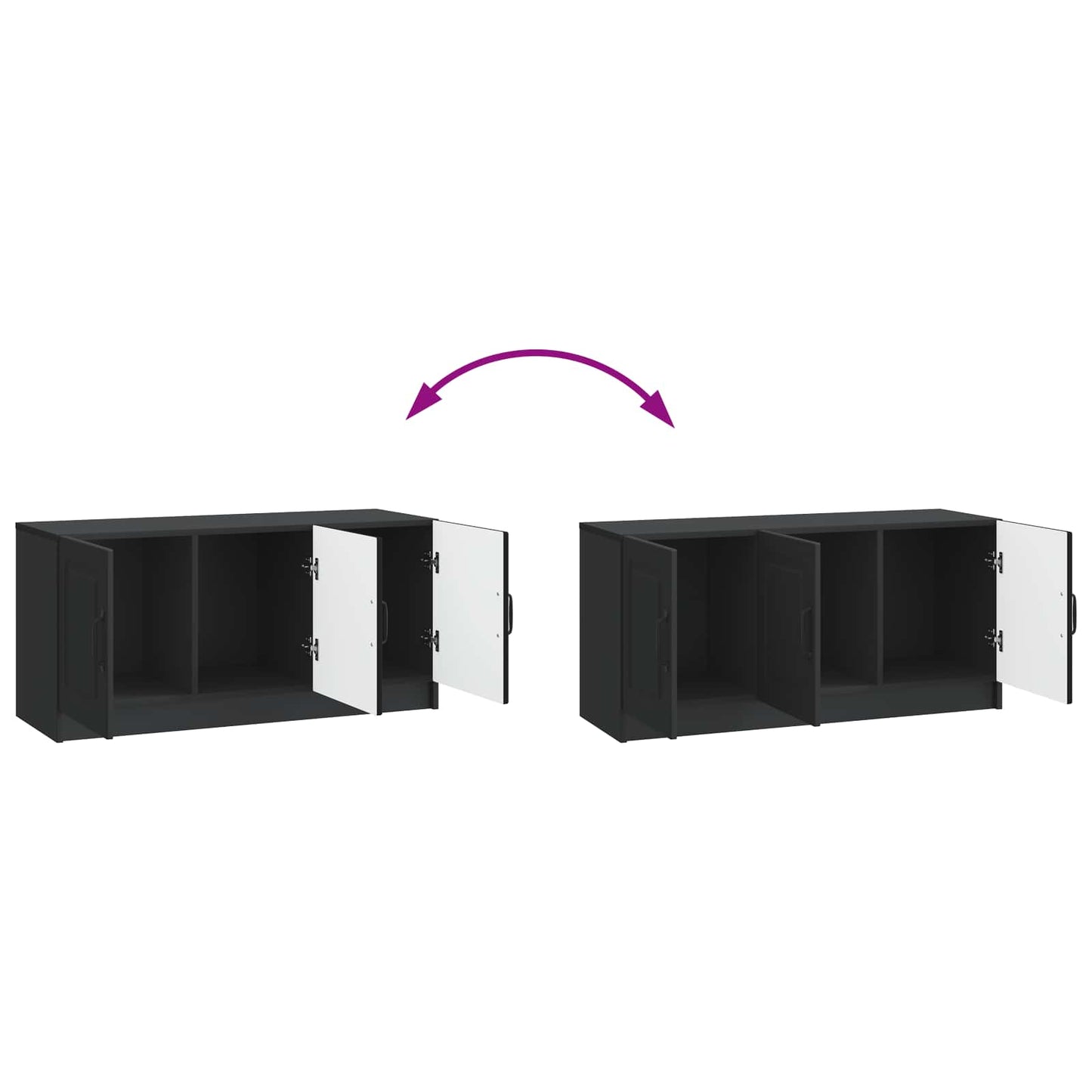 vidaXL Ντουλάπι TV Μαύρο 99 x 34,5 x 47 εκ Επεξεργασμένο Ξύλο