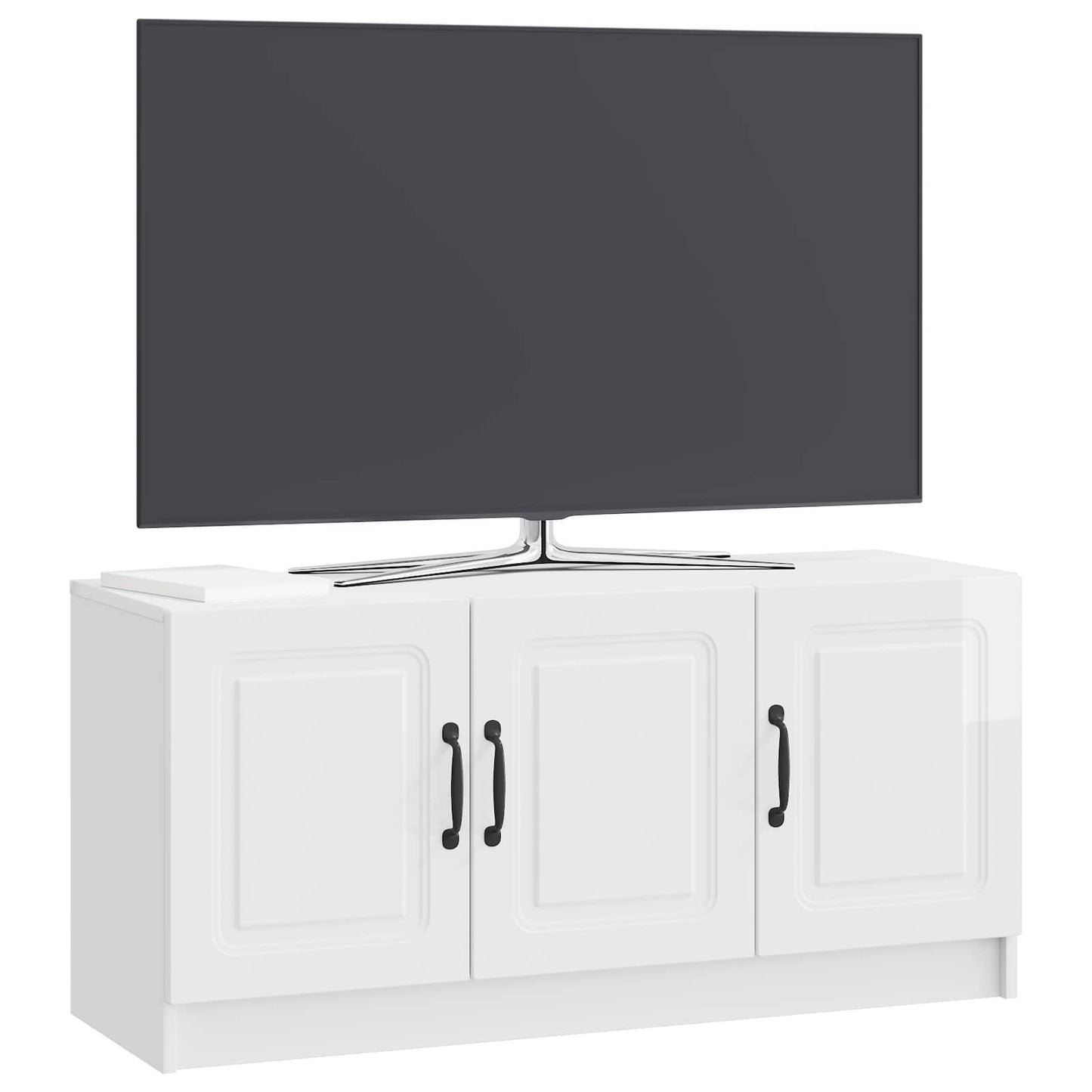 vidaXL Ντουλάπι TV Γυαλιστερό Λευκό 99 x 34,5 x 47 εκ