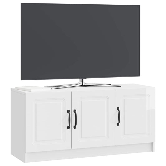 vidaXL Ντουλάπι TV Γυαλιστερό Λευκό 99 x 34,5 x 47 εκ