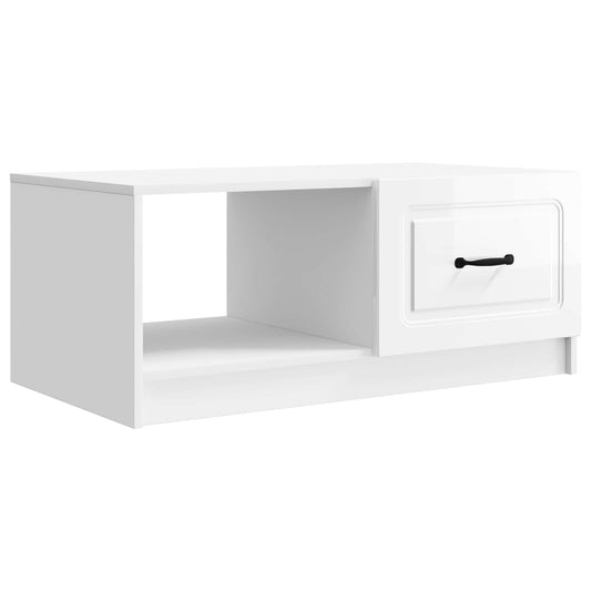 vidaXL Τραπεζάκι σαλονιού Γυαλιστερό Λευκό 90 x 50 x 37 εκ