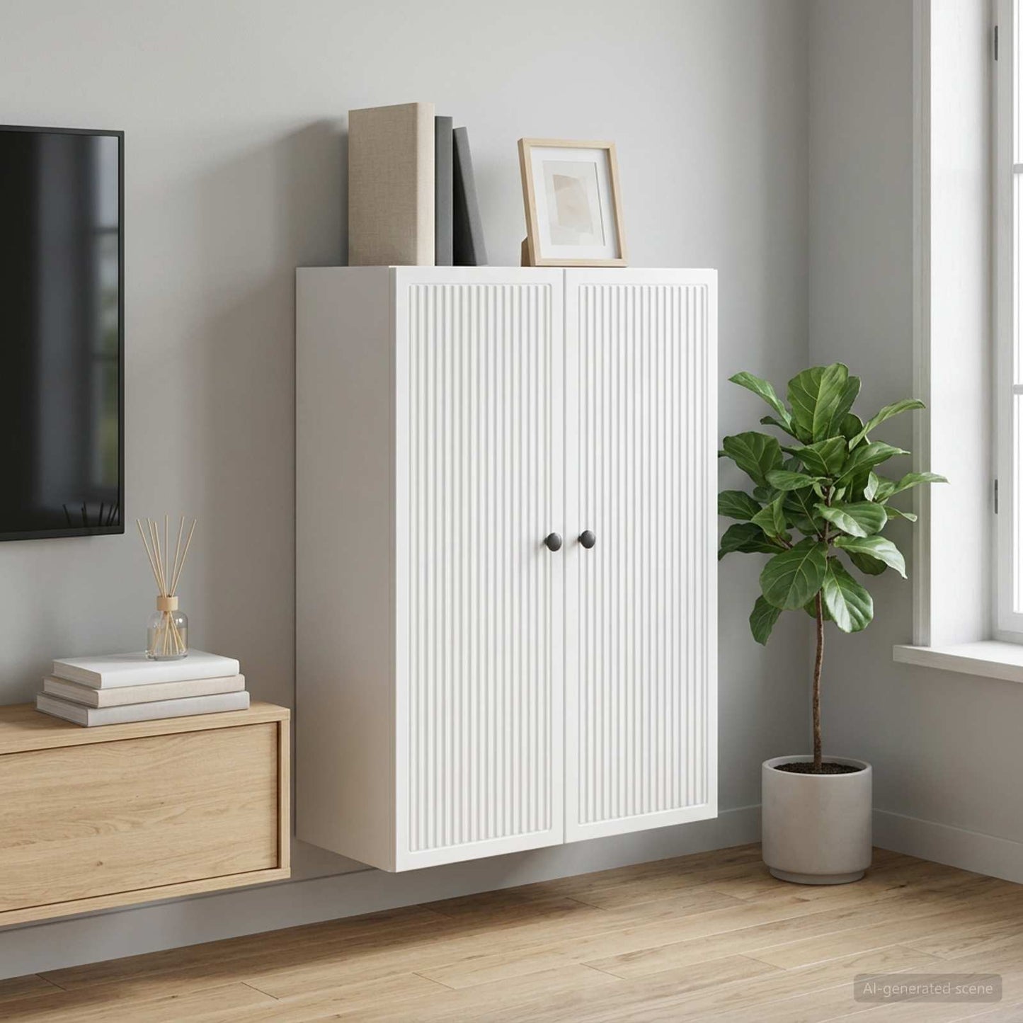 vidaXL Τοίχου Ντουλάπα Λευκό 66 x 34,5 x 90 εκ Επεξεργασμένο Ξύλο