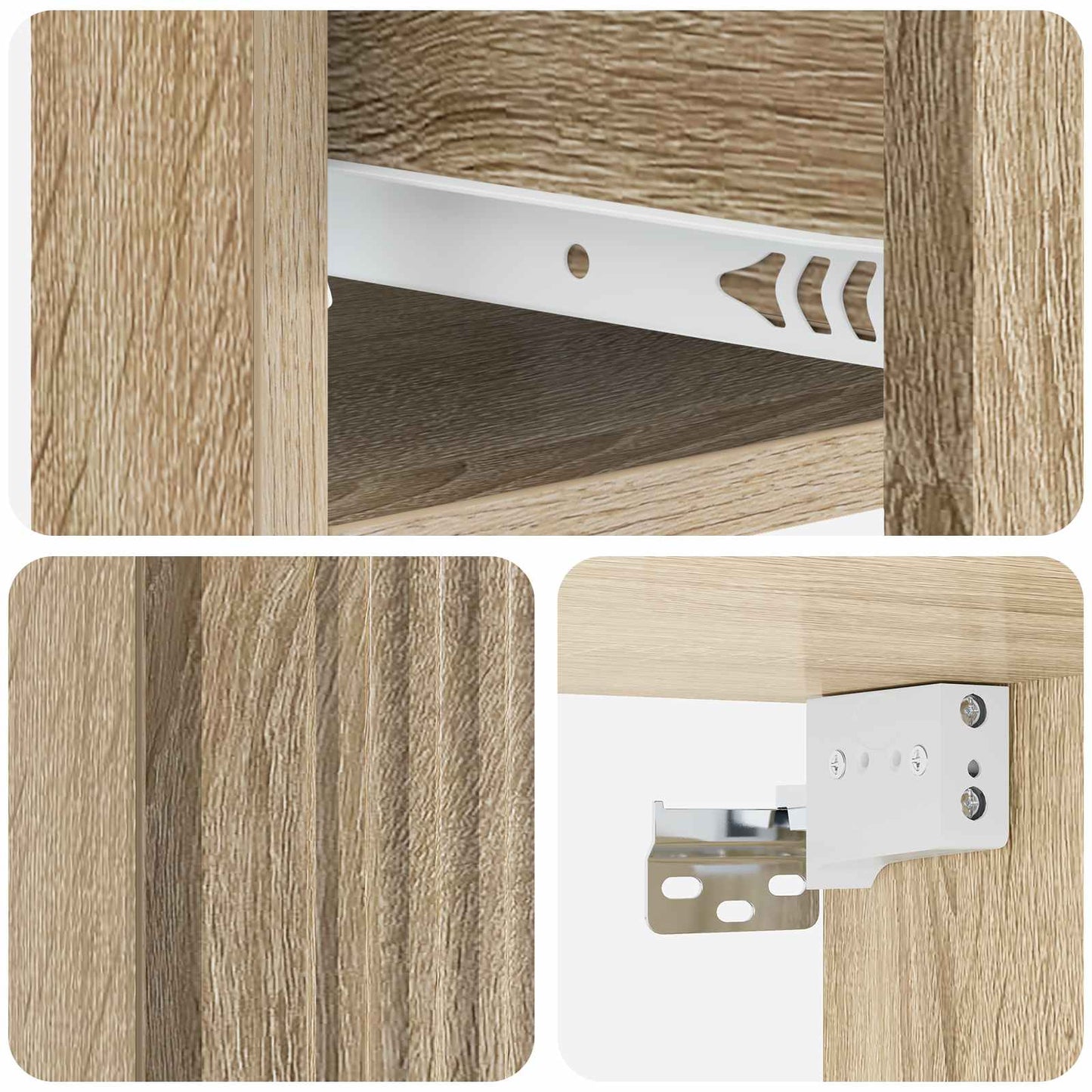 vidaXL Τοίχου Κρεμαστό Κομοδίνο 2 τμχ. Sonoma Δρυς 33 x 34,5 x 20 εκ
