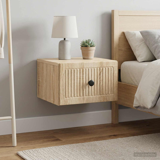 vidaXL Τοίχου Κρεμαστό Κομοδίνο 2 τμχ. Sonoma Δρυς 33 x 34,5 x 20 εκ