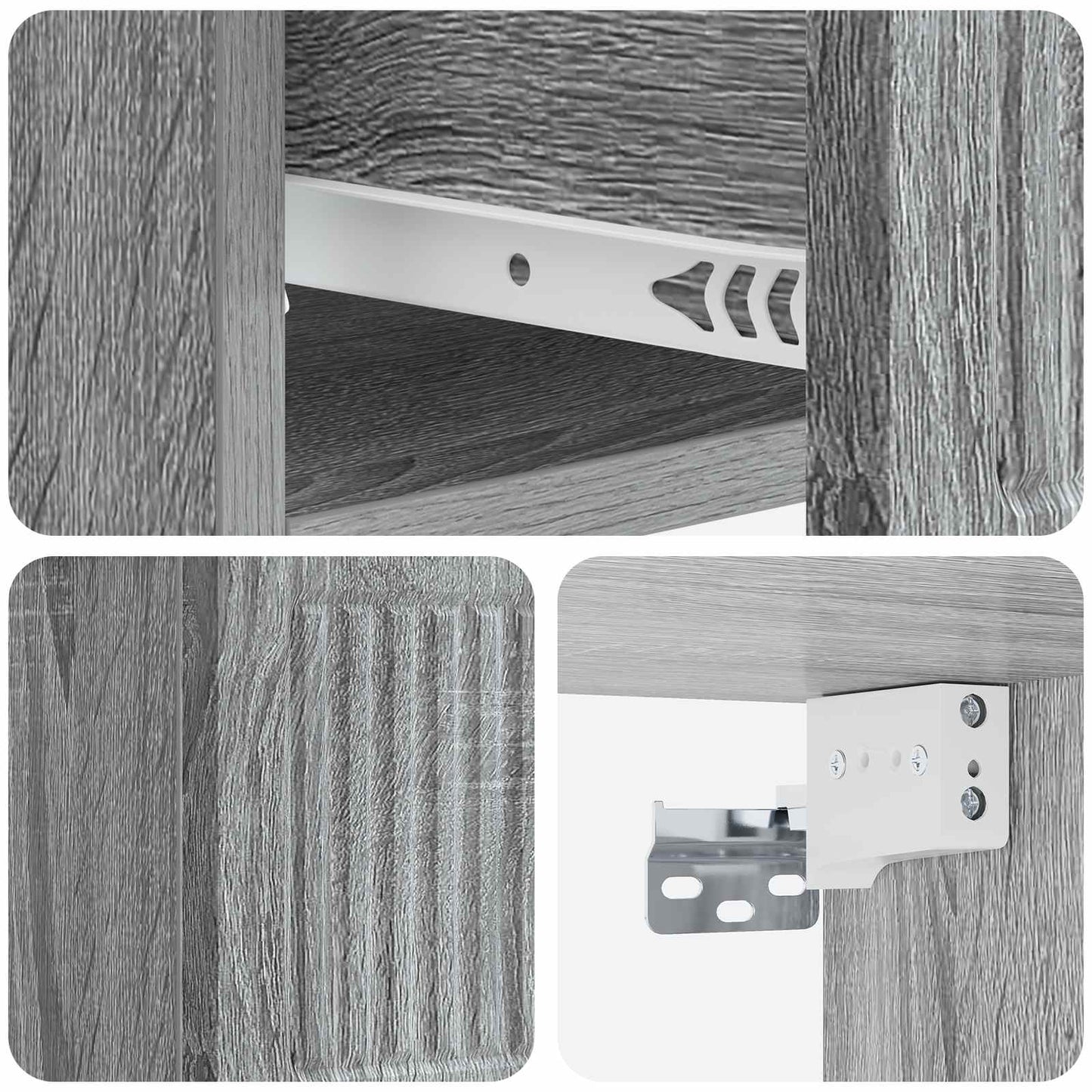 vidaXL Τοίχου Κρεμαστό Κομοδίνο 2 τμχ. Γκρι Sonoma 33 x 34,5 x 20 εκ