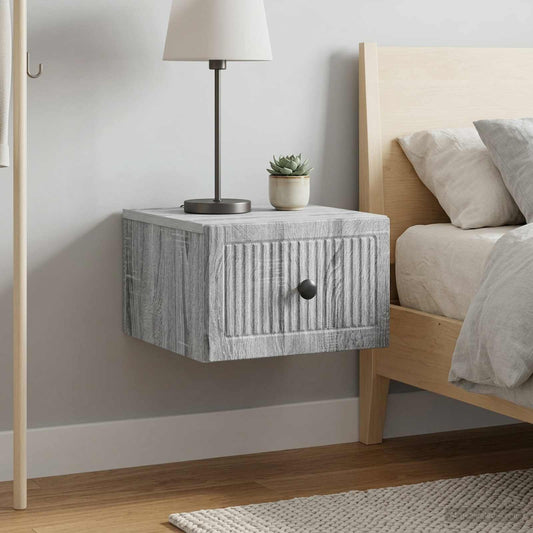 vidaXL Τοίχου Κρεμαστό Κομοδίνο 2 τμχ. Γκρι Sonoma 33 x 34,5 x 20 εκ