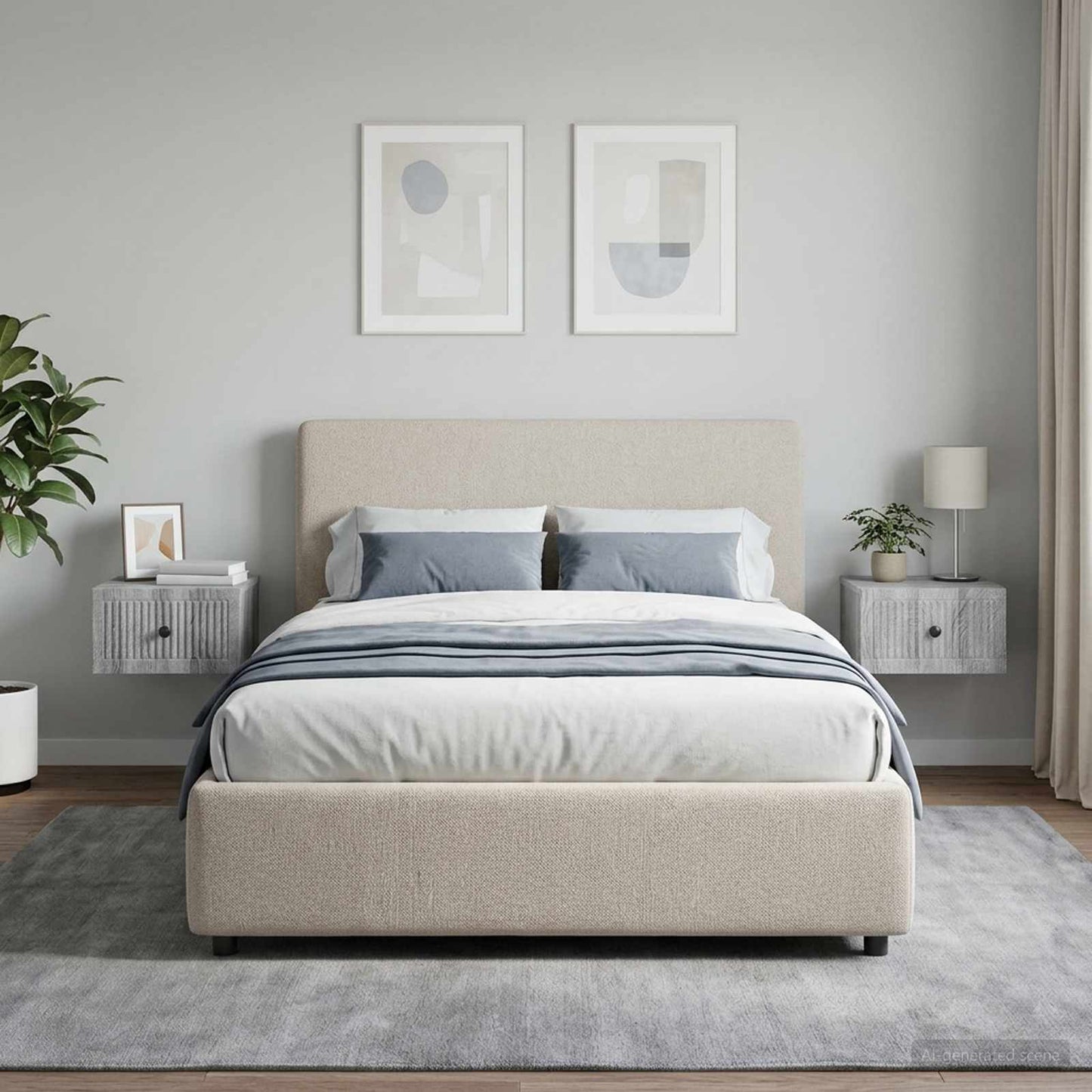 vidaXL Τοίχου Κρεμαστό Κομοδίνο 2 τμχ. Γκρι Sonoma 33 x 34,5 x 20 εκ