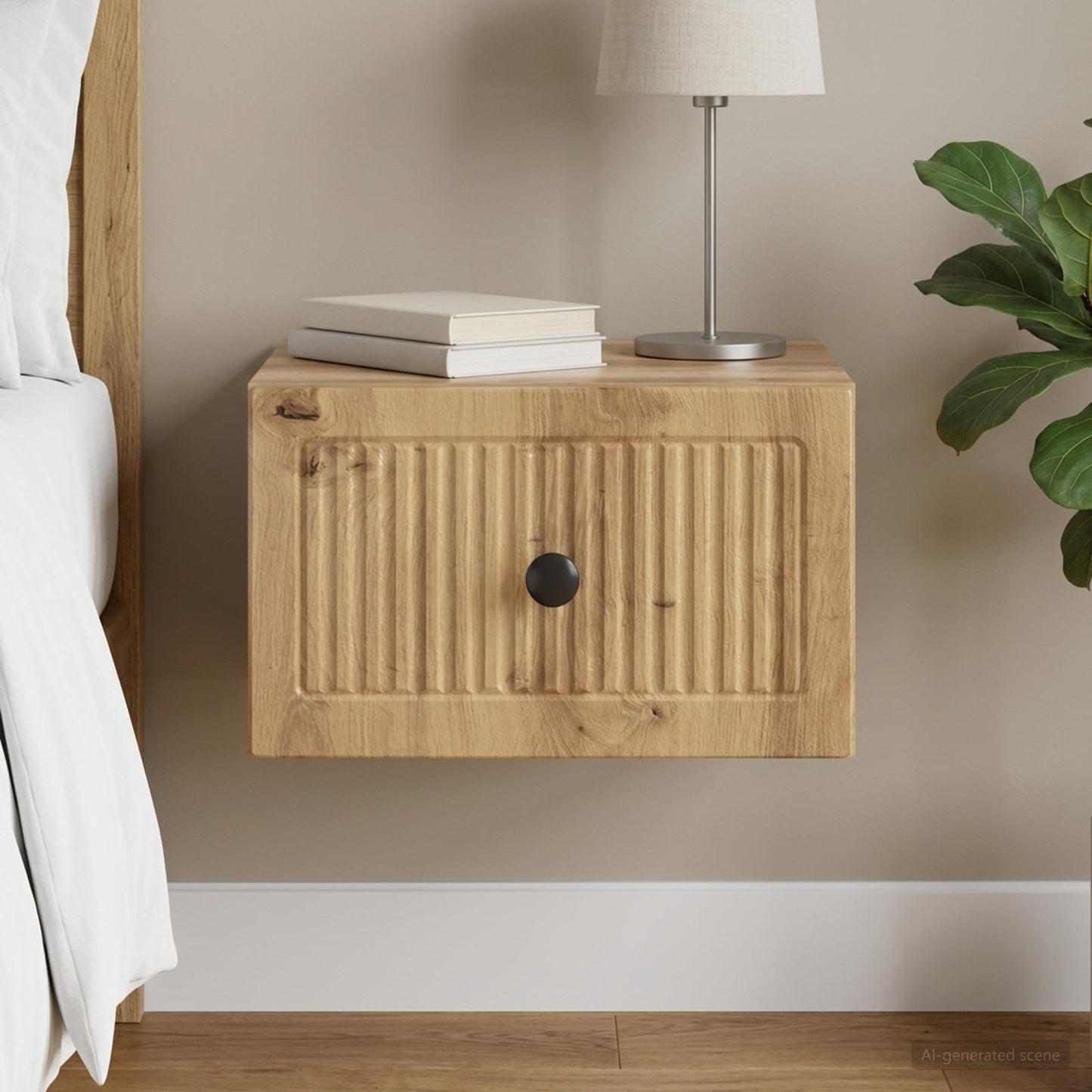 vidaXL Τοίχου Κρεμαστό Κομοδίνο Artisan Δρυς 33 x 34,5 x 20 εκ