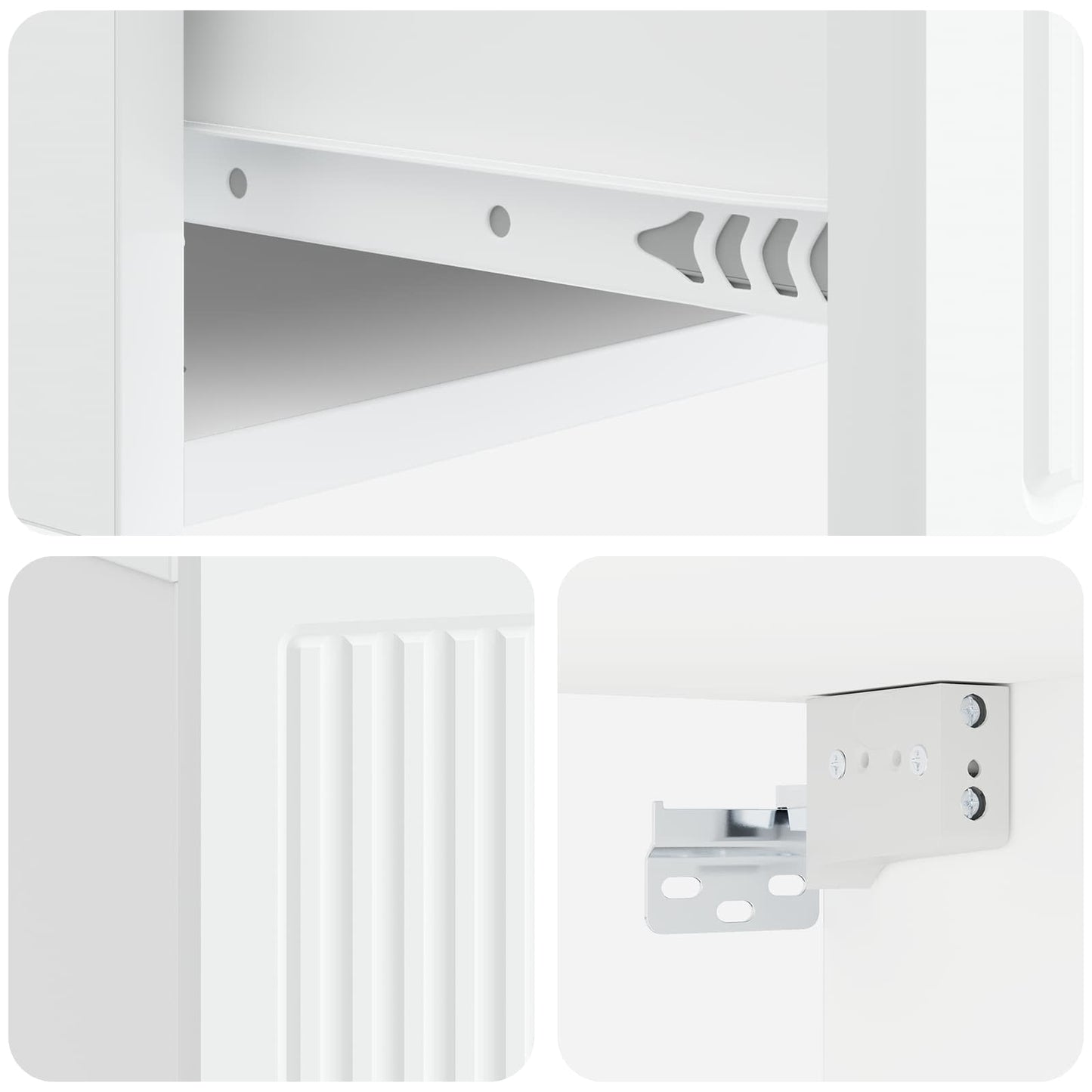 vidaXL Κομοδίνο με συρτάρι Λευκό 49 x 34,5 x 20 εκ. Επεξεργασμένο Ξύλο