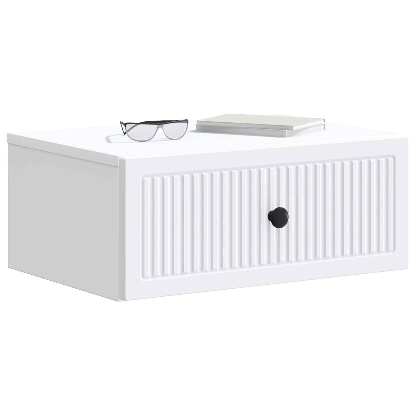 vidaXL Κομοδίνο με συρτάρι Λευκό 49 x 34,5 x 20 εκ. Επεξεργασμένο Ξύλο
