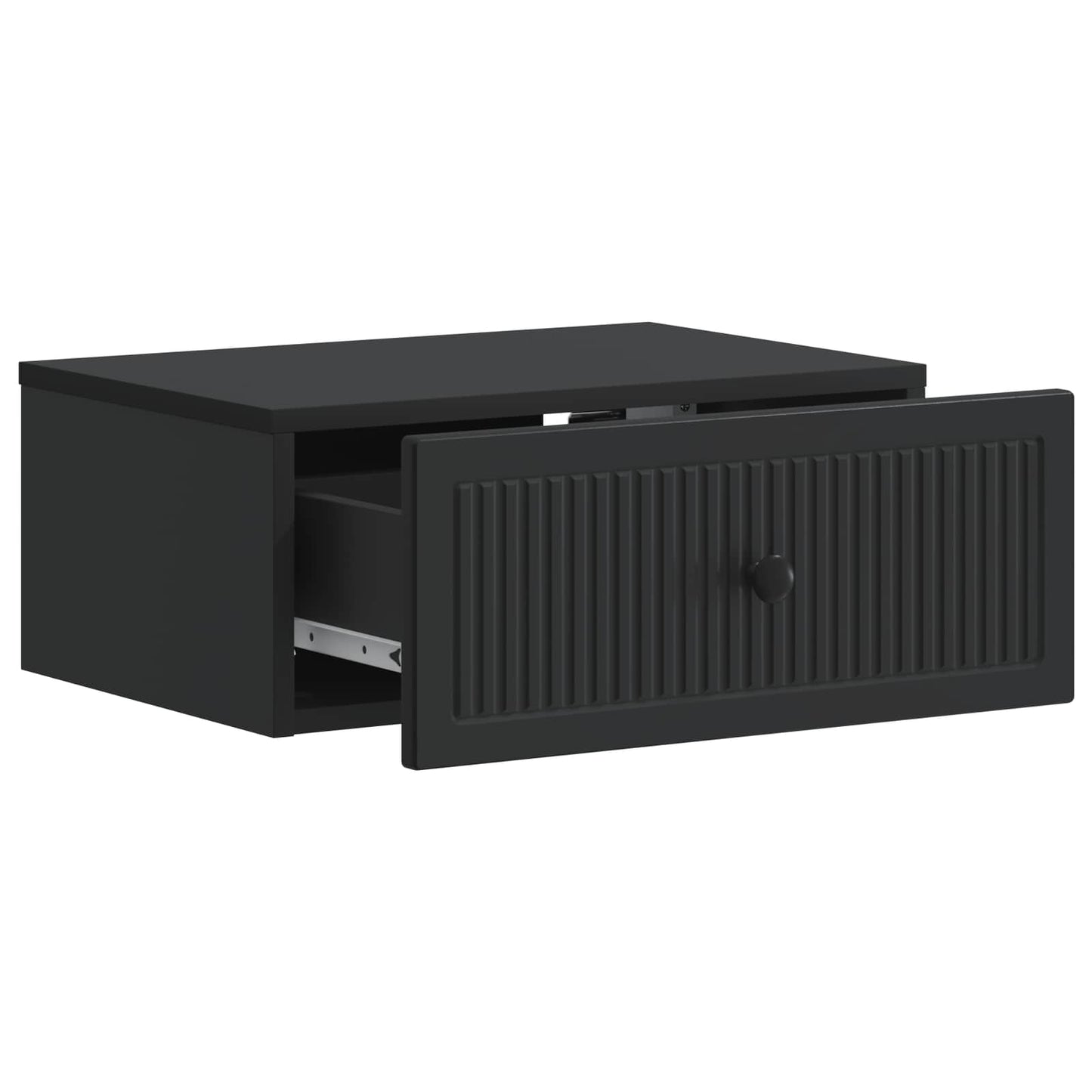 vidaXL Κομοδίνο με συρτάρι Μαύρο 49 x 34,5 x 20 εκ. Επεξεργασμένο Ξύλο