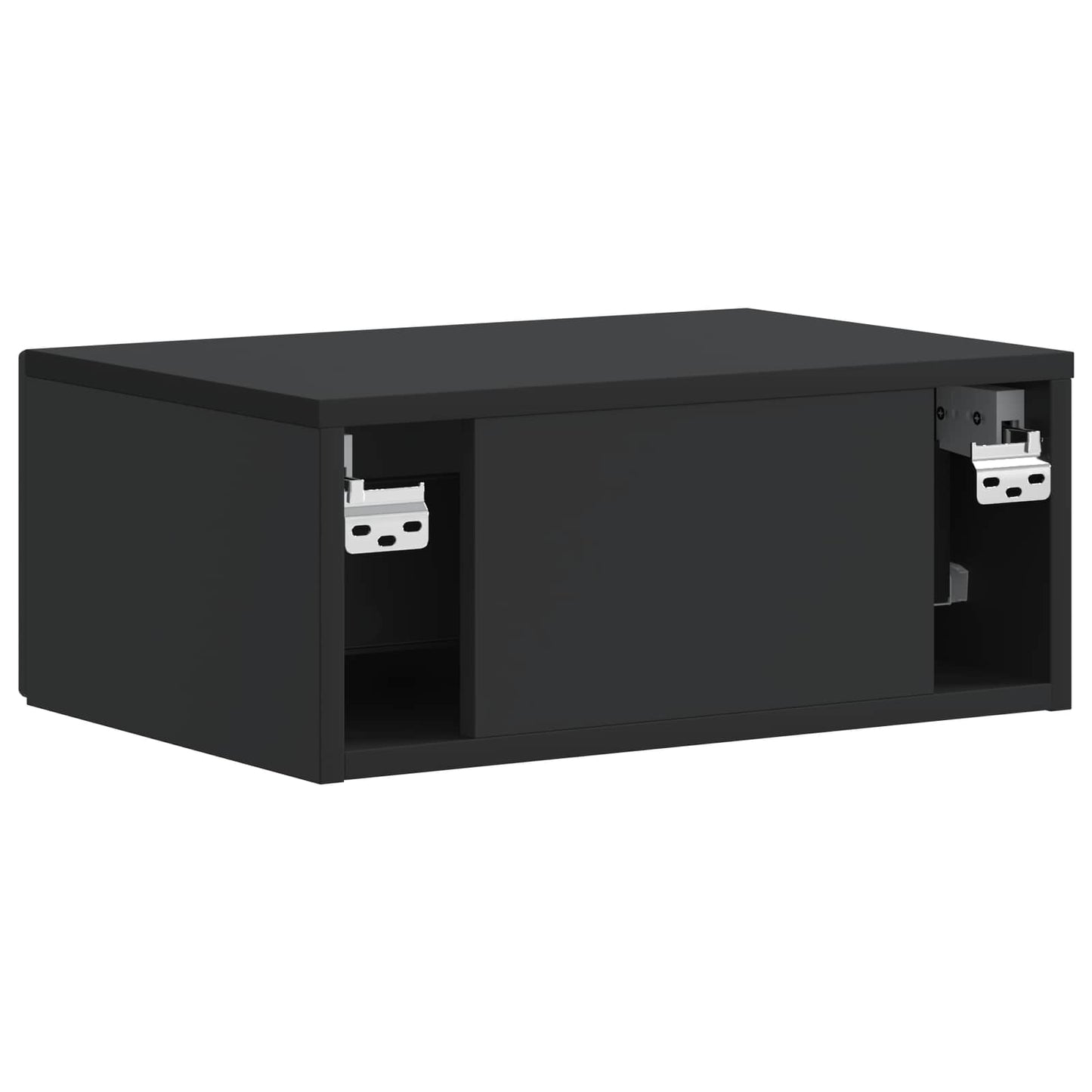 vidaXL Κομοδίνο με συρτάρι Μαύρο 49 x 34,5 x 20 εκ. Επεξεργασμένο Ξύλο
