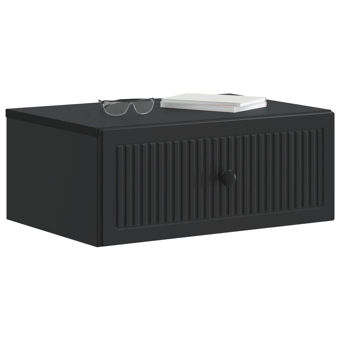 vidaXL Κομοδίνο με συρτάρι Μαύρο 49 x 34,5 x 20 εκ. Επεξεργασμένο Ξύλο