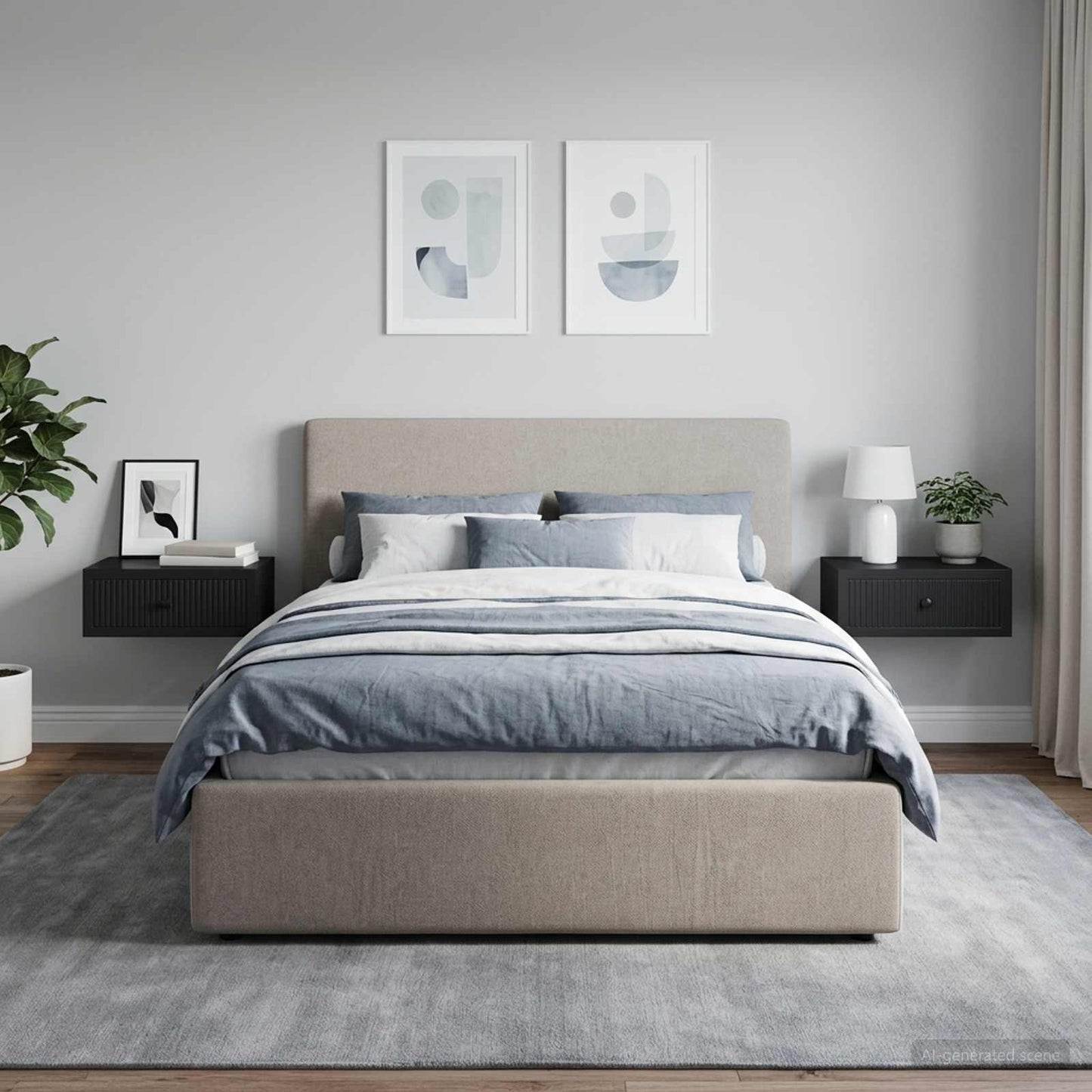 vidaXL Κομοδίνο 2 τμχ. Μαύρο 49 x 34,5 x 20 εκ. Επεξεργασμένο Ξύλο
