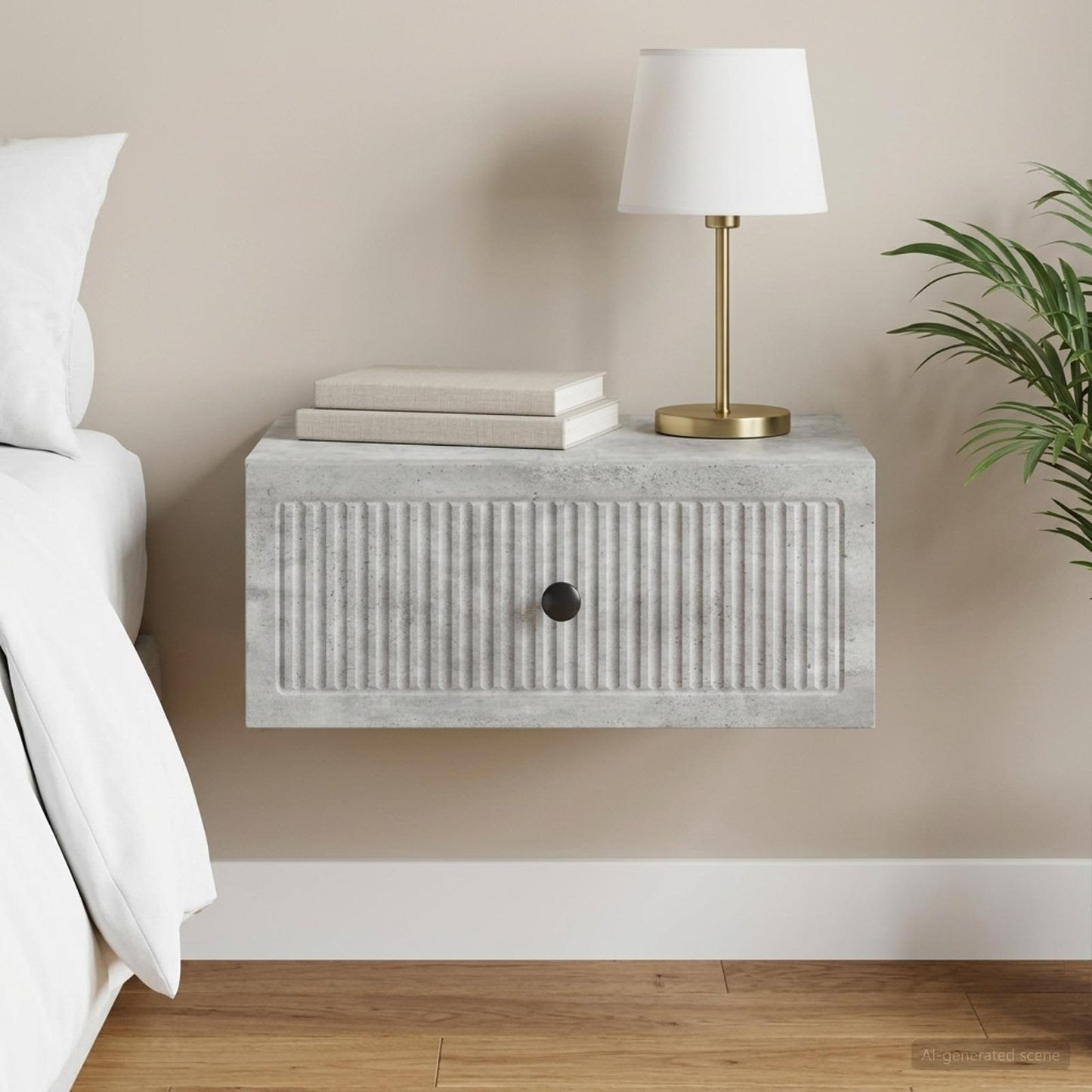 vidaXL Κομοδίνο με συρτάρι Γκρι Σκυροδέματος 49 x 34,5 x 20 εκ.