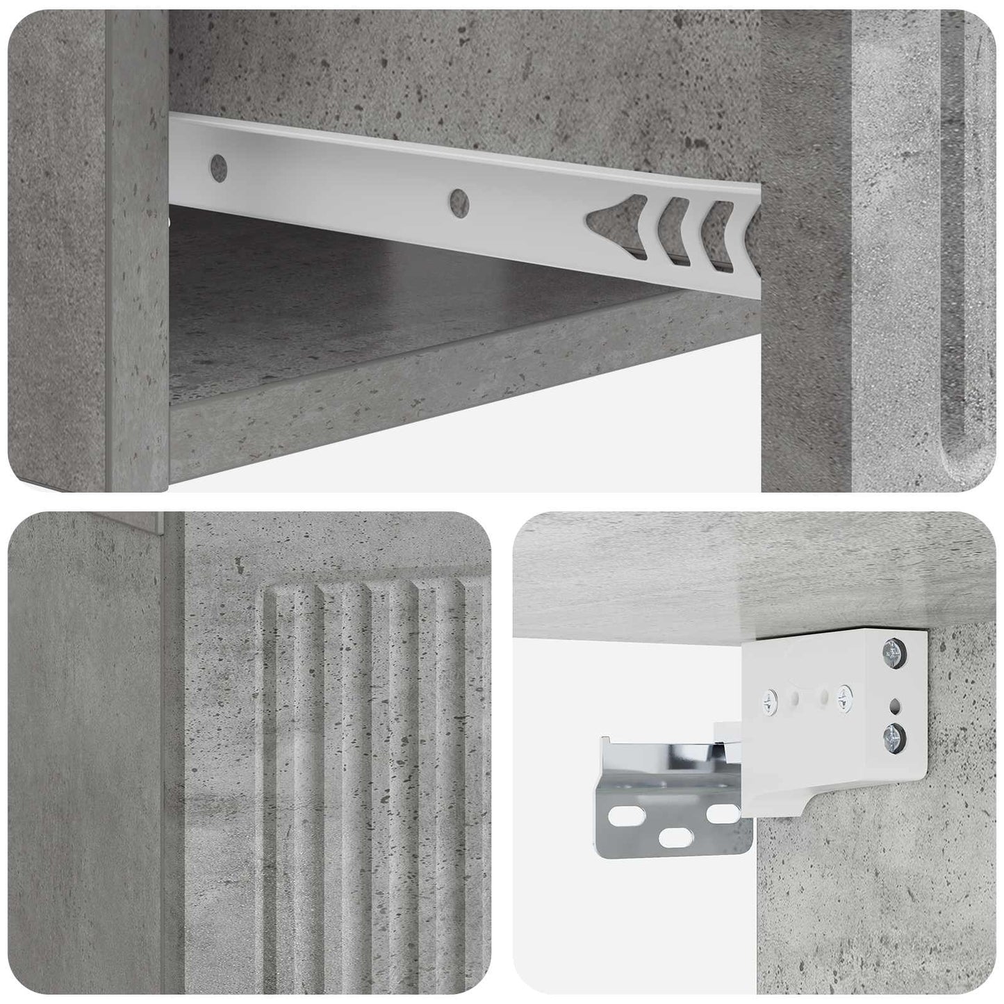 vidaXL Κομοδίνο 2 τμχ. Γκρι Σκυροδέματος 49 x 34,5 x 20 εκ.