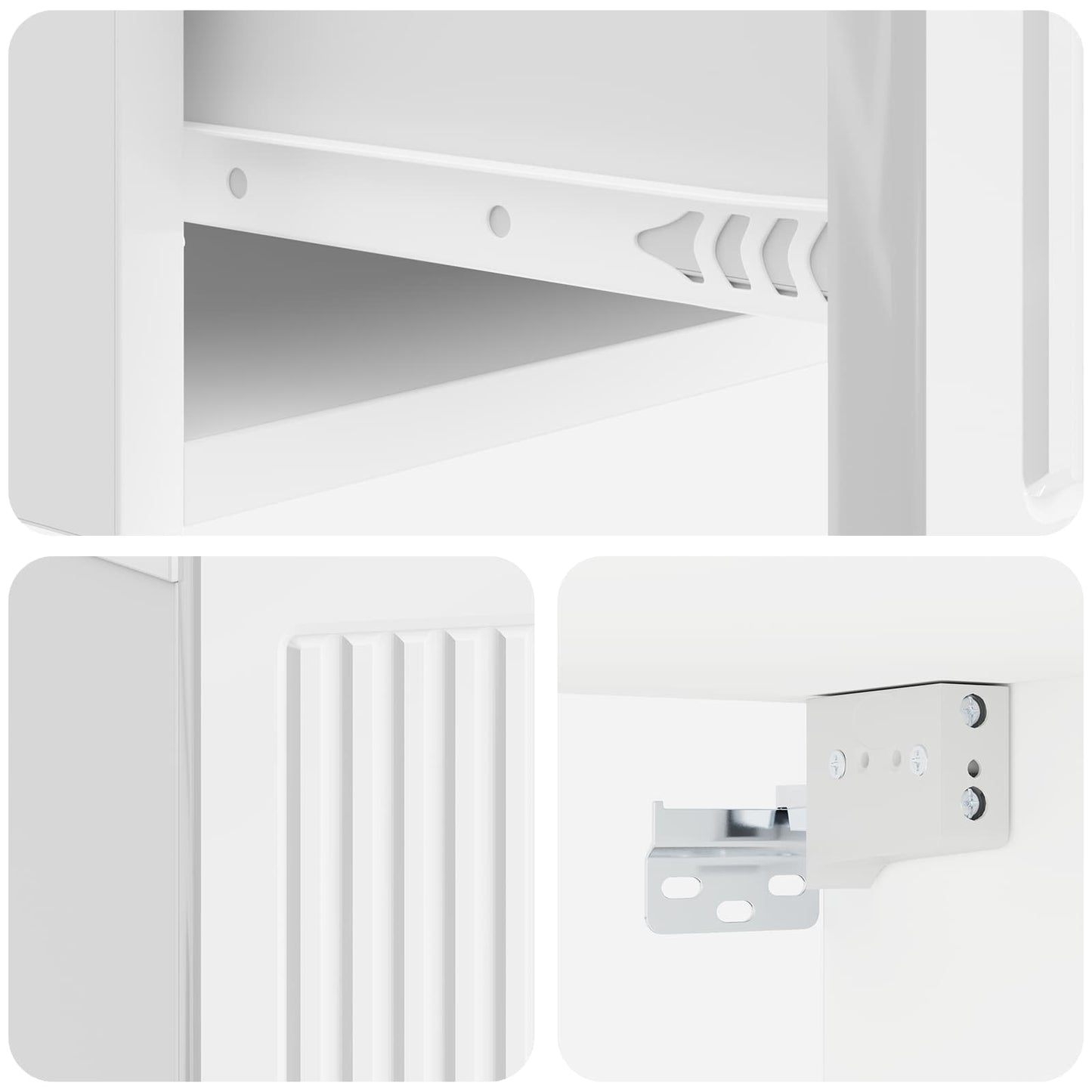vidaXL Κομοδίνο Γυαλιστερό Λευκό 49 x 34,5 x 20 εκ. Επεξεργασμένο Ξύλο