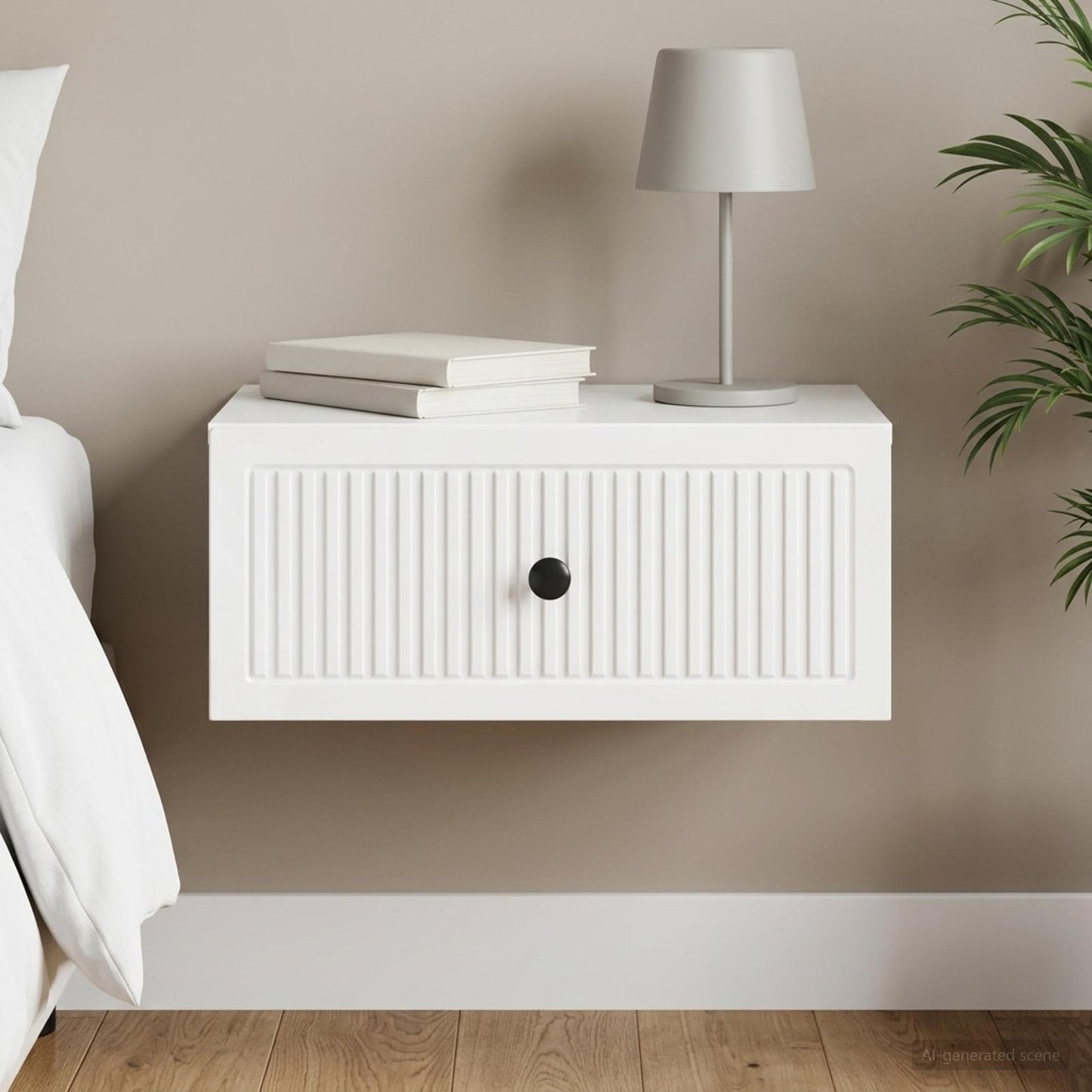 vidaXL Κομοδίνο Γυαλιστερό Λευκό 49 x 34,5 x 20 εκ. Επεξεργασμένο Ξύλο