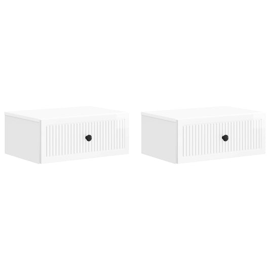 vidaXL Κομοδίνο 2 τμχ. Γυαλιστερό Λευκό 49 x 34,5 x 20 εκ.