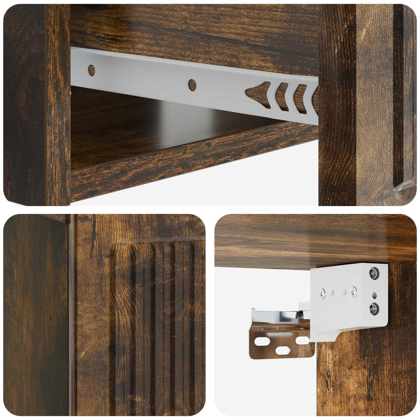 vidaXL Κομοδίνο 2 τμχ. Καπνισμένο Ξύλο Δρυός 49 x 34,5 x 20 εκ.