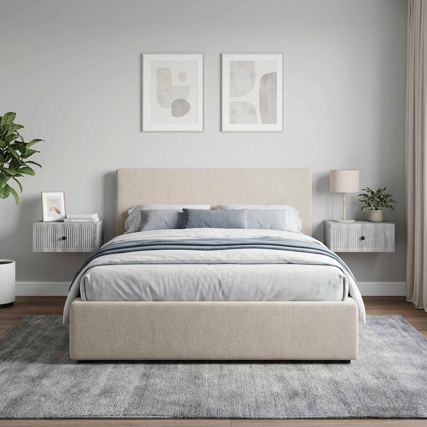 vidaXL Κομοδίνο 2 τμχ. Γκρι Sonoma 49 x 34,5 x 20 εκ.