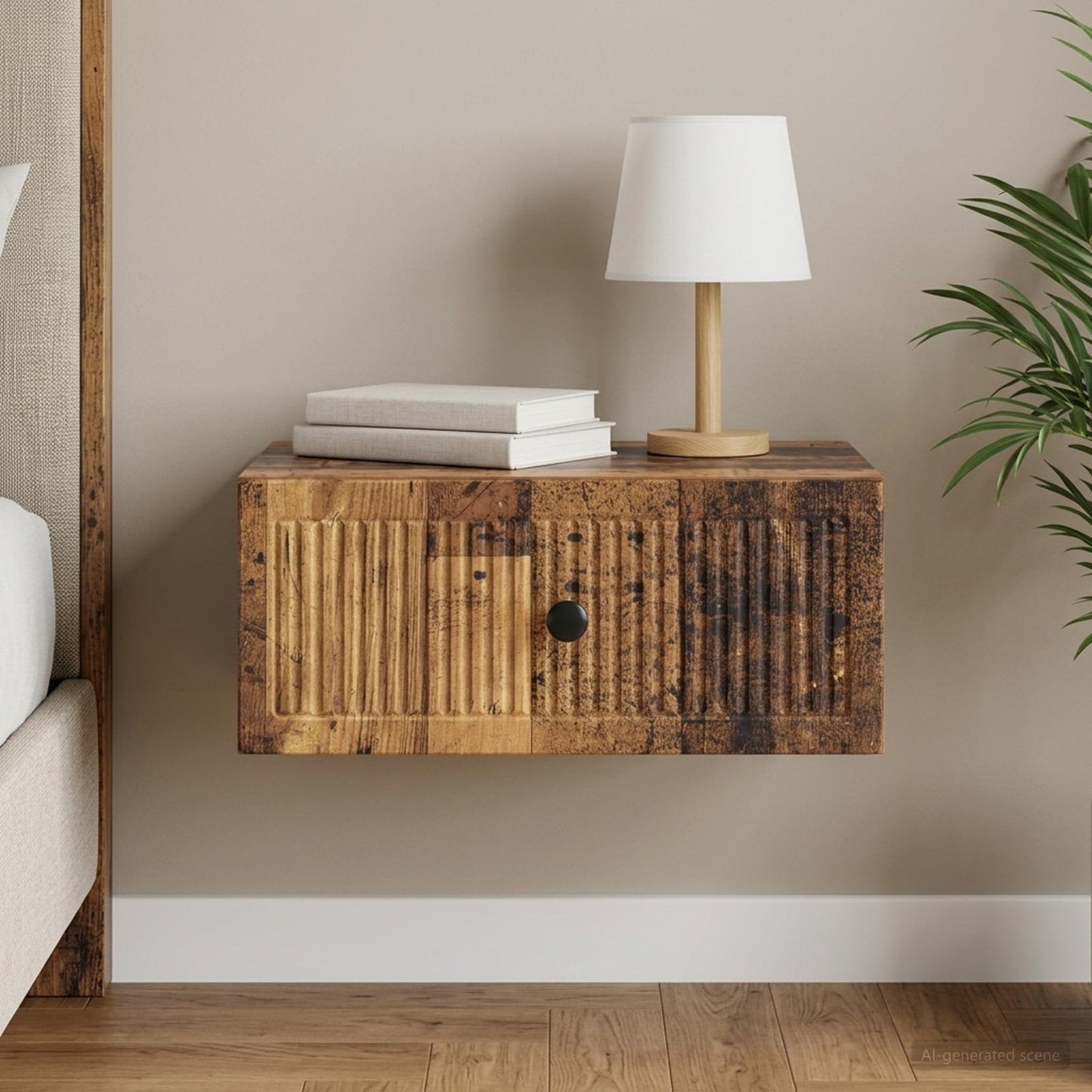 vidaXL Κομοδίνο Παλαιωμένο ξύλο 49 x 34,5 x 20 εκ. Επεξεργασμένο Ξύλο