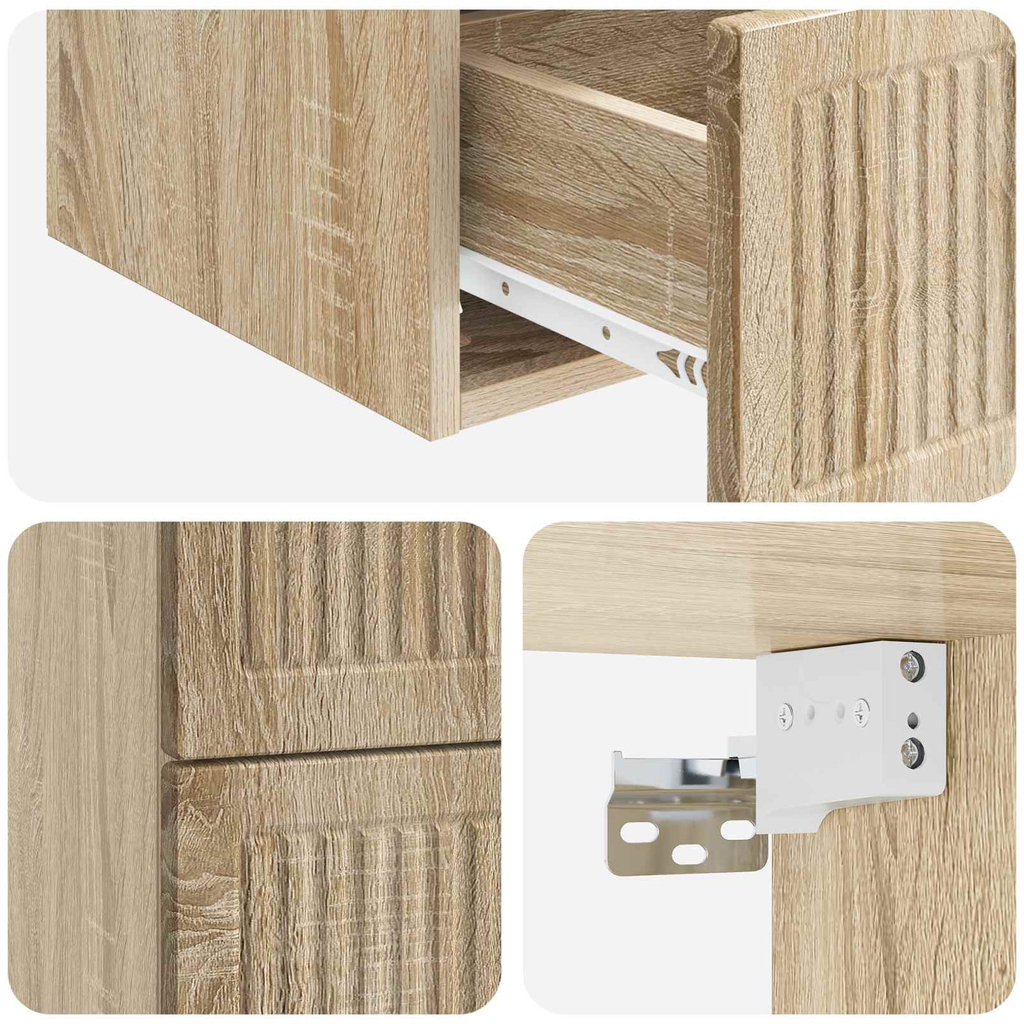 vidaXL Τοίχου Κρεμαστό Κομοδίνο Sonoma Δρυς 33 x 34,5 x 40 εκ
