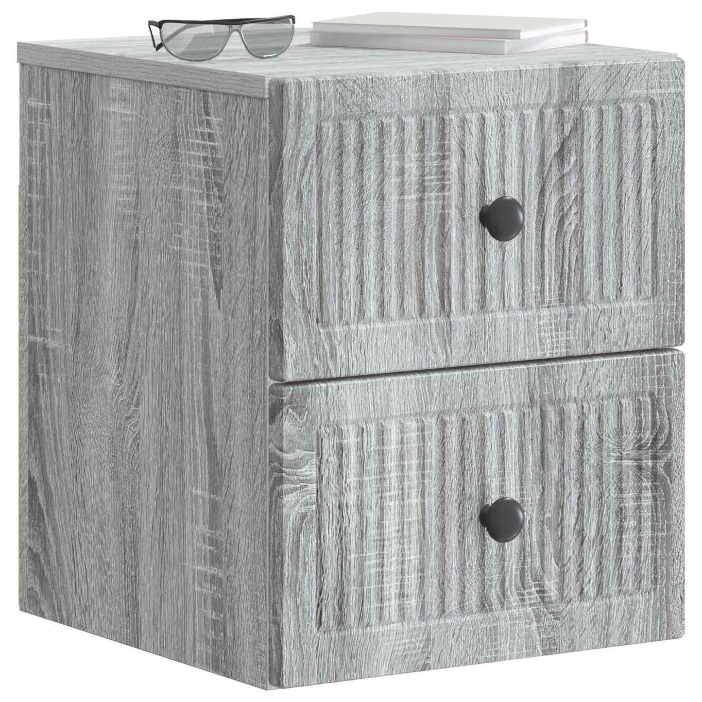 vidaXL Τοίχου Κρεμαστό Κομοδίνο 2 τμχ. Γκρι Sonoma 33 x 34,5 x 40 εκ