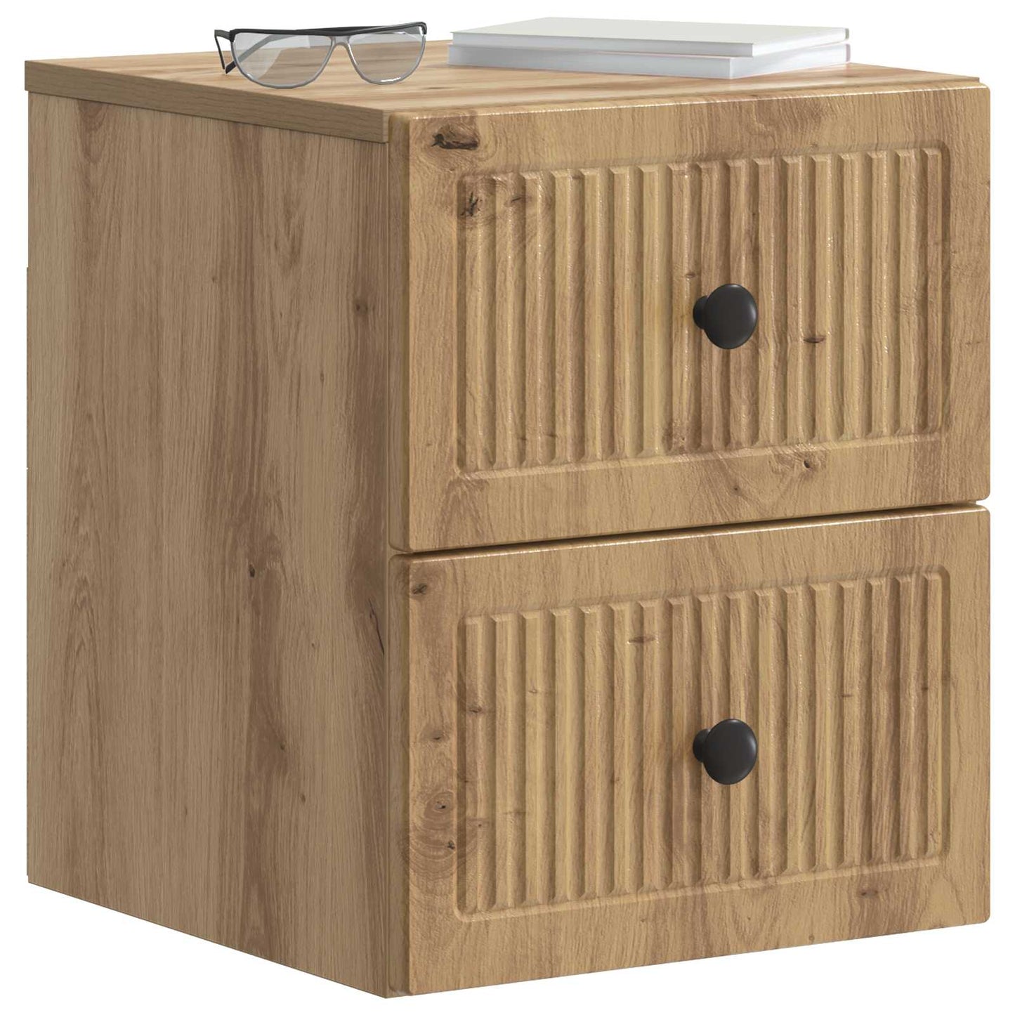 vidaXL Τοίχου Κρεμαστό Κομοδίνο Artisan Δρυς 33 x 34,5 x 40 εκ