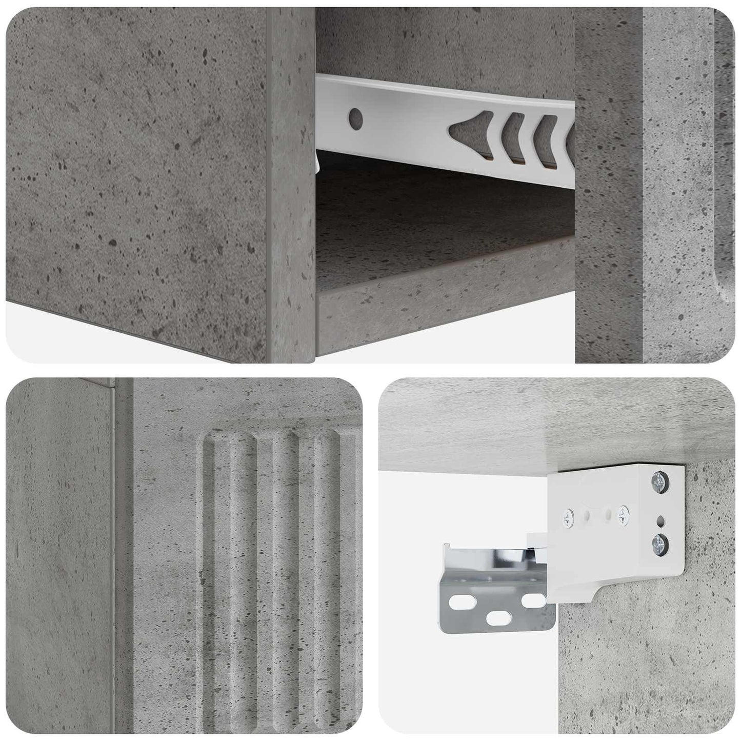 vidaXL Τραπεζάκι Τοίχου Γκρι Σκυροδέματος 59 x 34,5 x 17 εκ.