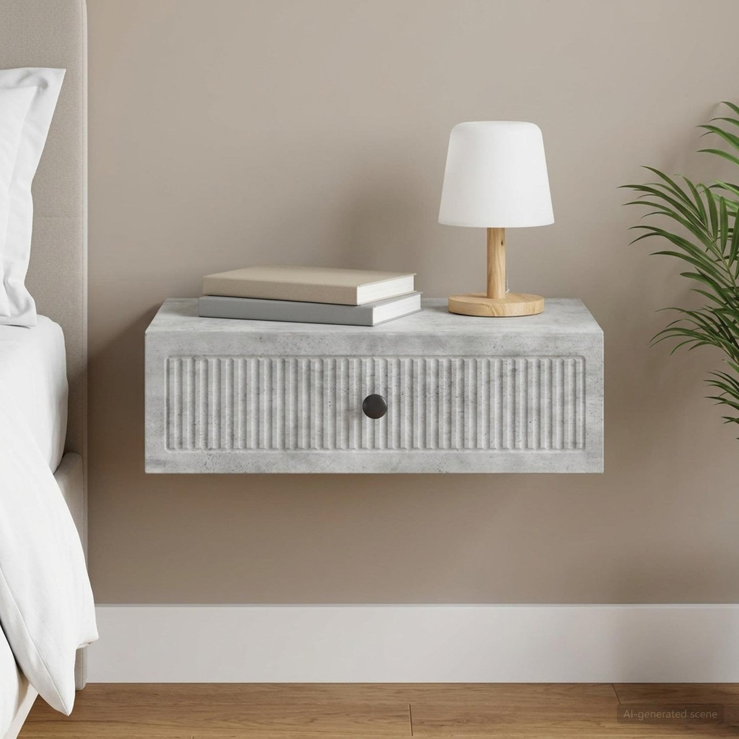 vidaXL Τραπεζάκι Τοίχου Γκρι Σκυροδέματος 59 x 34,5 x 17 εκ.