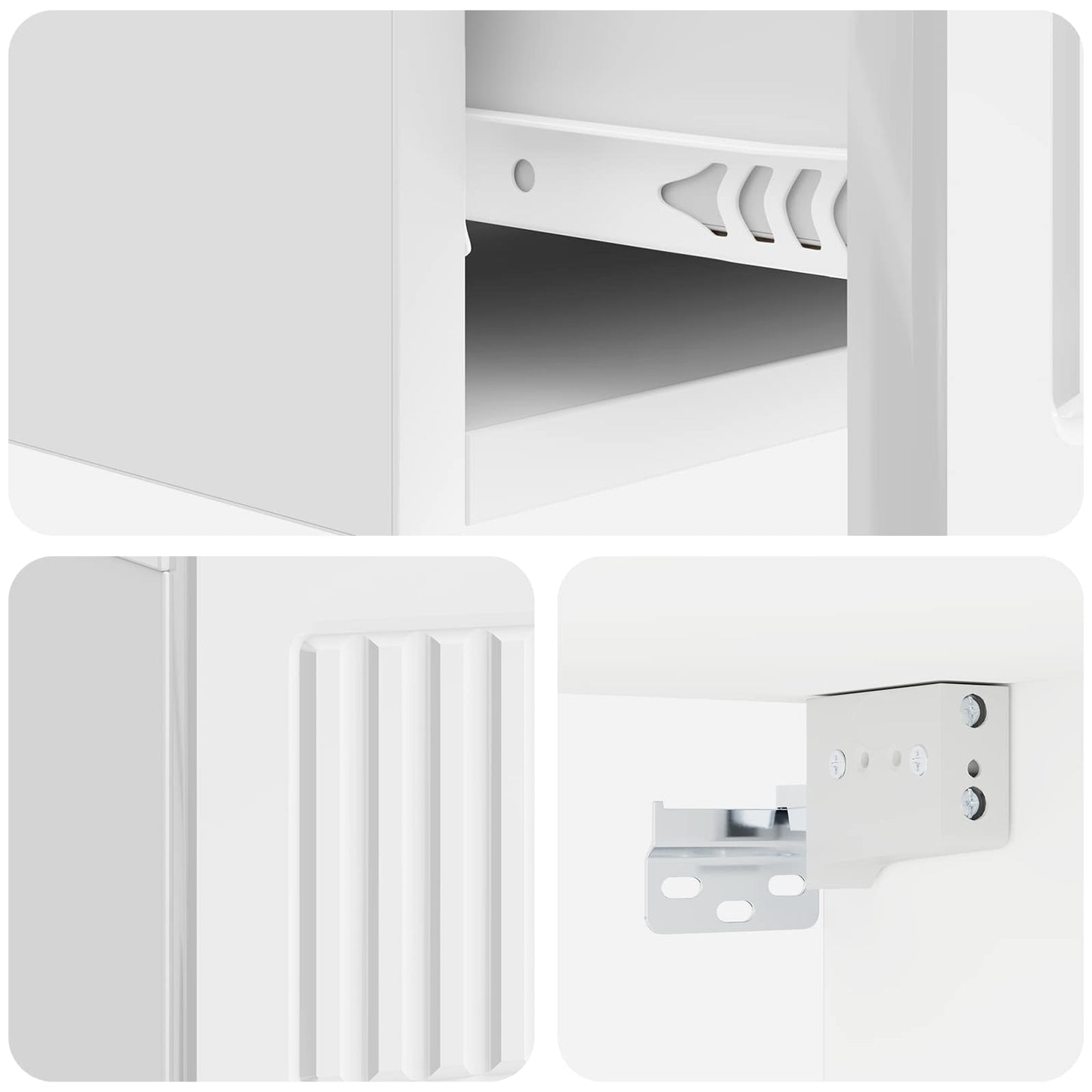 vidaXL Τραπεζάκι Τοίχου Γυαλιστερό Λευκό 59 x 34,5 x 17 εκ.